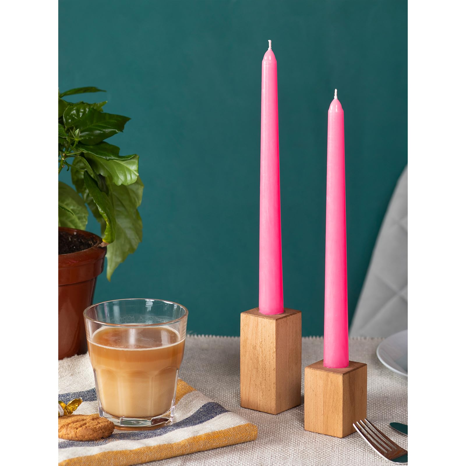 Premium 10 Inch Taper Candles Set of 12 - Dripless Unscented Candlesticks for Elegant Dining & Home Decor - Romantic Pink Dinner Candles for Weddings, Anniversaries & Holiday Centerpieces
