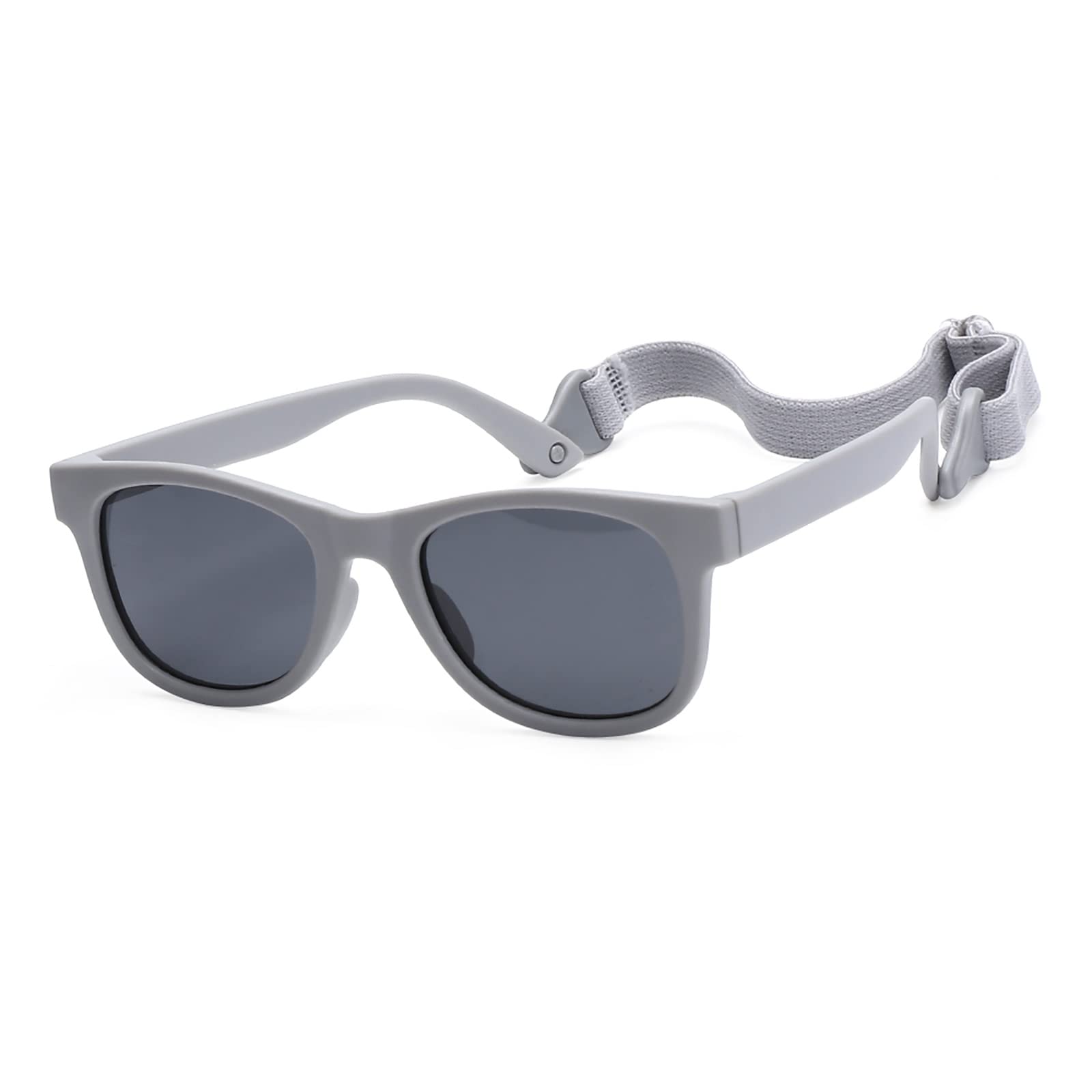 UV400 Polarized Toddler Sunglasses for Baby Girls 0-48 Months - Bendable Frame with Adjustable Elastic Strap - Perfect for Beach, Outdoor Play & Summer Activities
