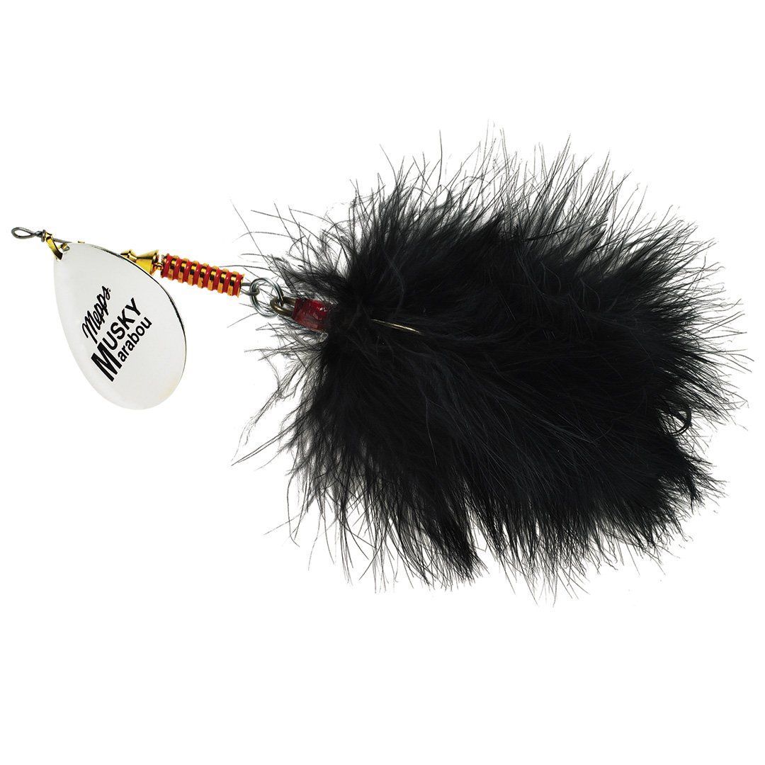 Mepp's Musky Marabou Fishing Lure 1 1/4 oz Fire Tiger - Topwater Bass Pike Walleye Saltwater Game Fish Bait