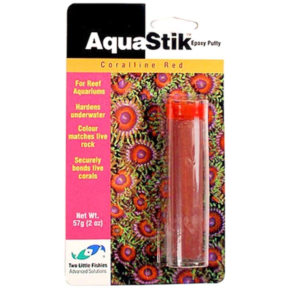 AquaStik Epoxy Putty - Coralline Red (2 oz) - Waterproof Adhesive for Aquariums, Marine & DIY Repairs - Perfect for Coral Frag Mounting & Underwater Fixes
