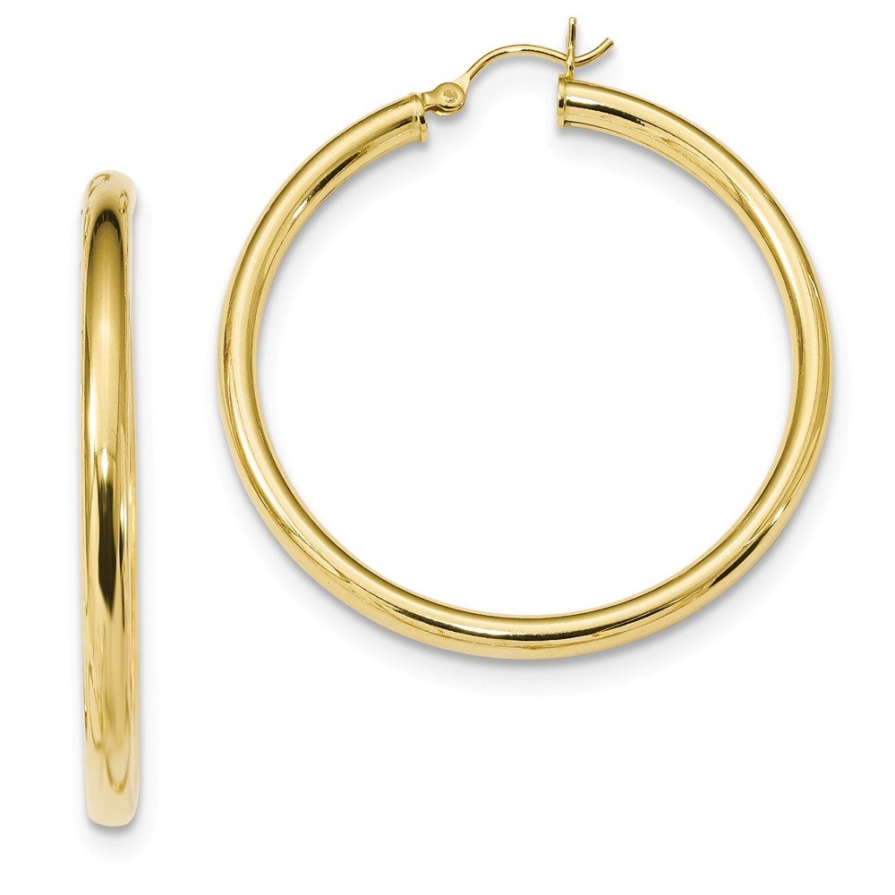 925 Sterling Silver Yellow Gold-Tone Hoop Earrings - 40mm x 39mm - Elegant Dangle Earrings for Women, Perfect for Parties, Weddings & Everyday Wear