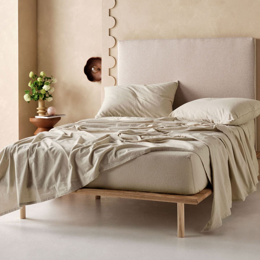 Flannelette Plain Dyed Taupe Sheet Set by LINEN HOUSE