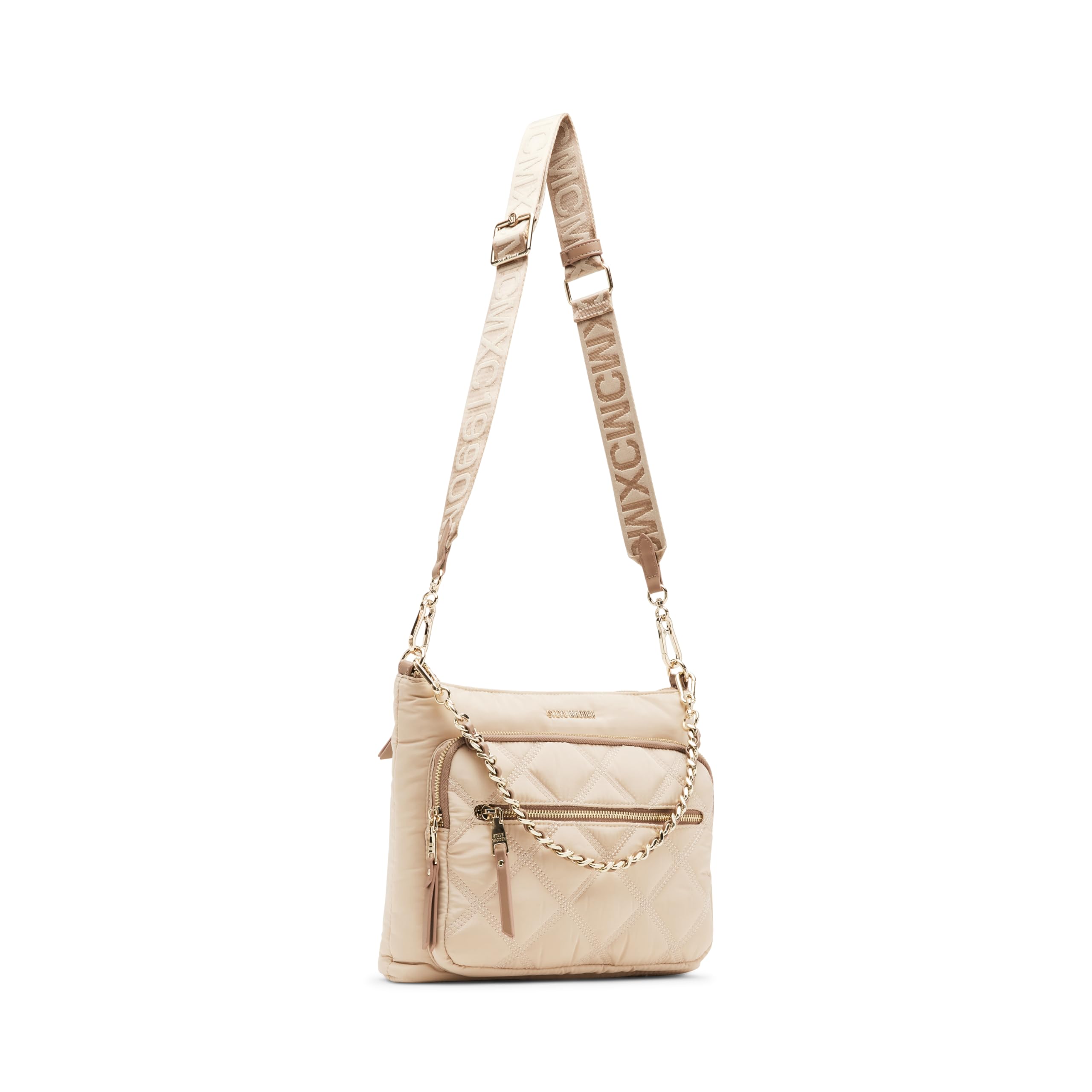 Steve Madden Bforrest Nylon Crossbody Bag for Women - Light Beige Shoulder Purse, Fashionable & Durable Everyday Handbag for Work, Travel & Shopping