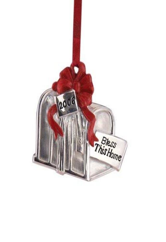 Lenox 2006 Bless This Home Metal Mailbox Ornament - Holiday Home Decor for Christmas, Housewarming Gift, Front Porch Decoration
