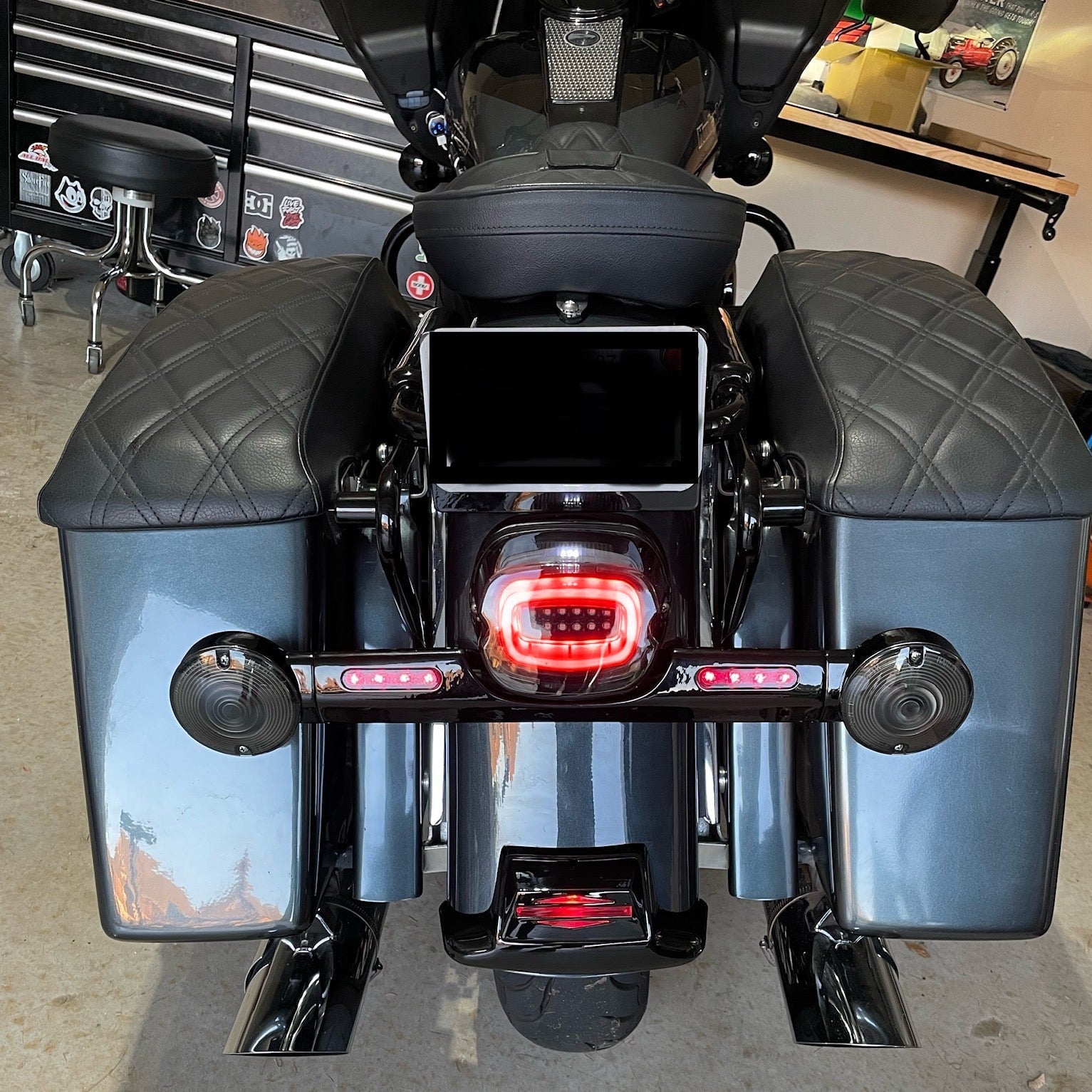 HALOS Layback LED Tail Light with Turn Signals for Harley Davidson Motorcycles - Waterproof Brake Light for Night Riding & Custom Bike Builds
