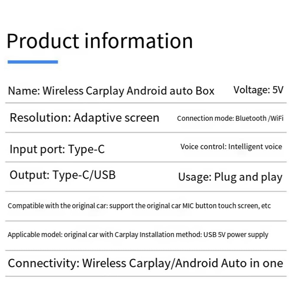 JRPCZV 2-in-1 Wireless CarPlay & Android Auto Adapter - USB Car Adapter for Wireless Apple CarPlay & Android Auto - Convert Wired to Wireless for Seamless Smartphone Connectivity - Perfect for Commuting & Road Trips