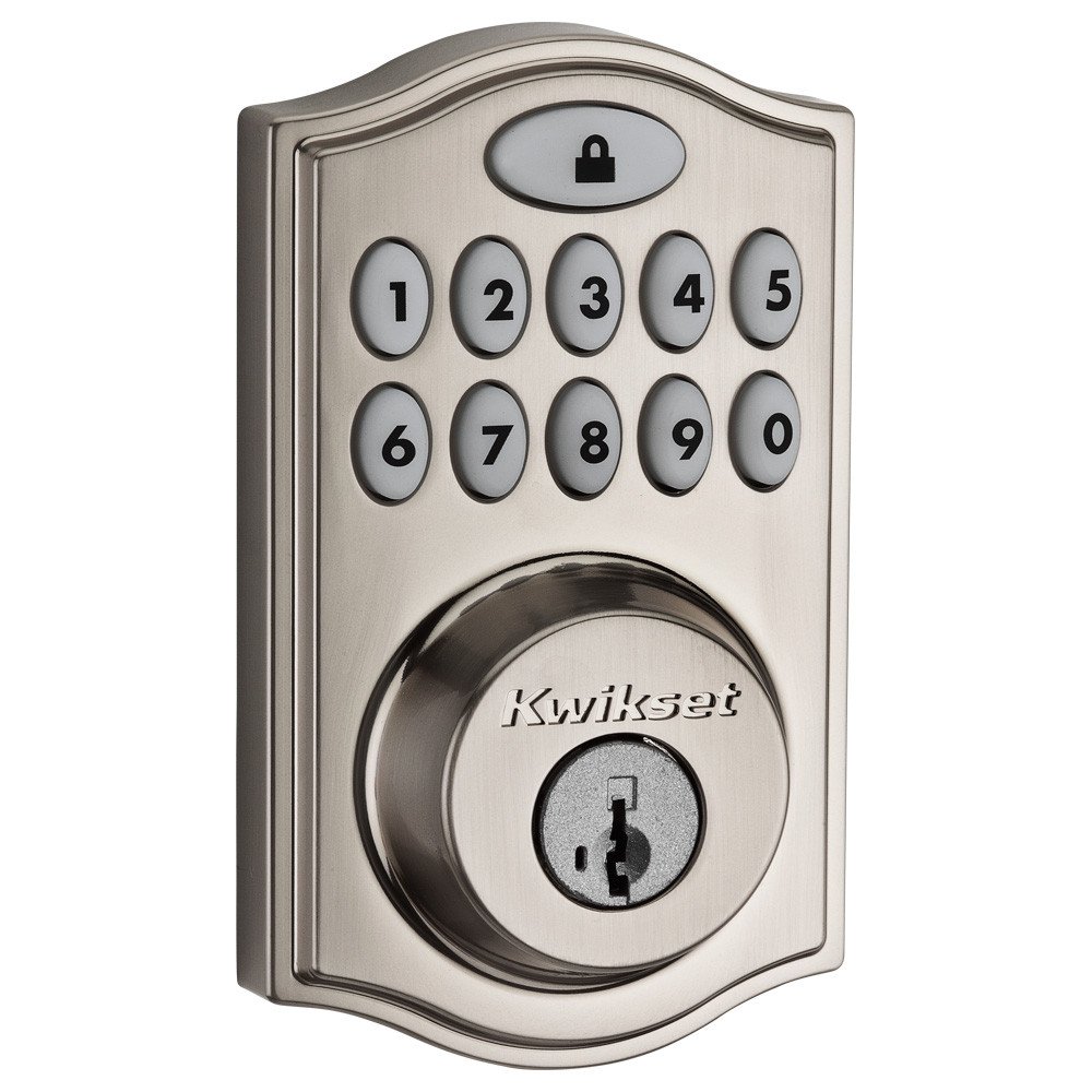 Kwikset 99140-023 SmartCode 914 Traditional Smart Lock - Keypad Electronic Deadbolt with SmartKey Security & Z-Wave Plus Technology in Satin Nickel Finish - Ideal for Home, Office & Smart Home Security Systems