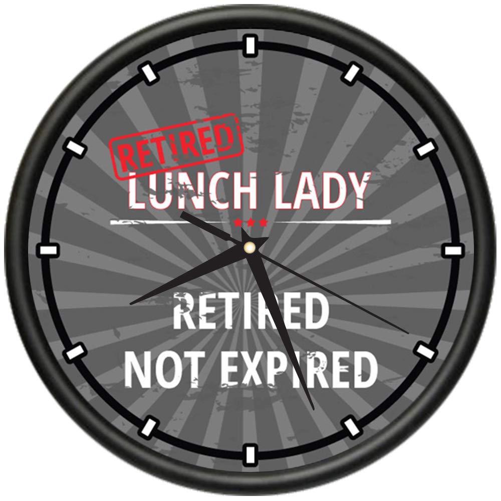 SignMission Retired Lunch Lady Wall Clock - Funny Retirement Gift with Precision Quartz Movement | Home, Office & Bedroom Decor | Perfect for Teachers, Cafeteria Workers & Retirement Parties