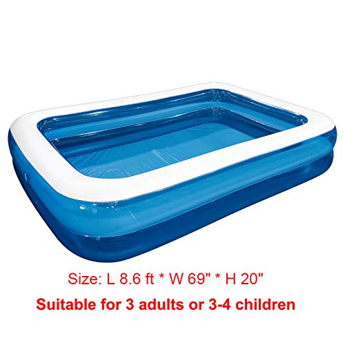 **Inflatable Swimming Pool for Kids & Adults - 103x69x20 Inch Outdoor Rectangular Pool - Perfect for Backyard, Lawn, Garden, and Summer Fun**