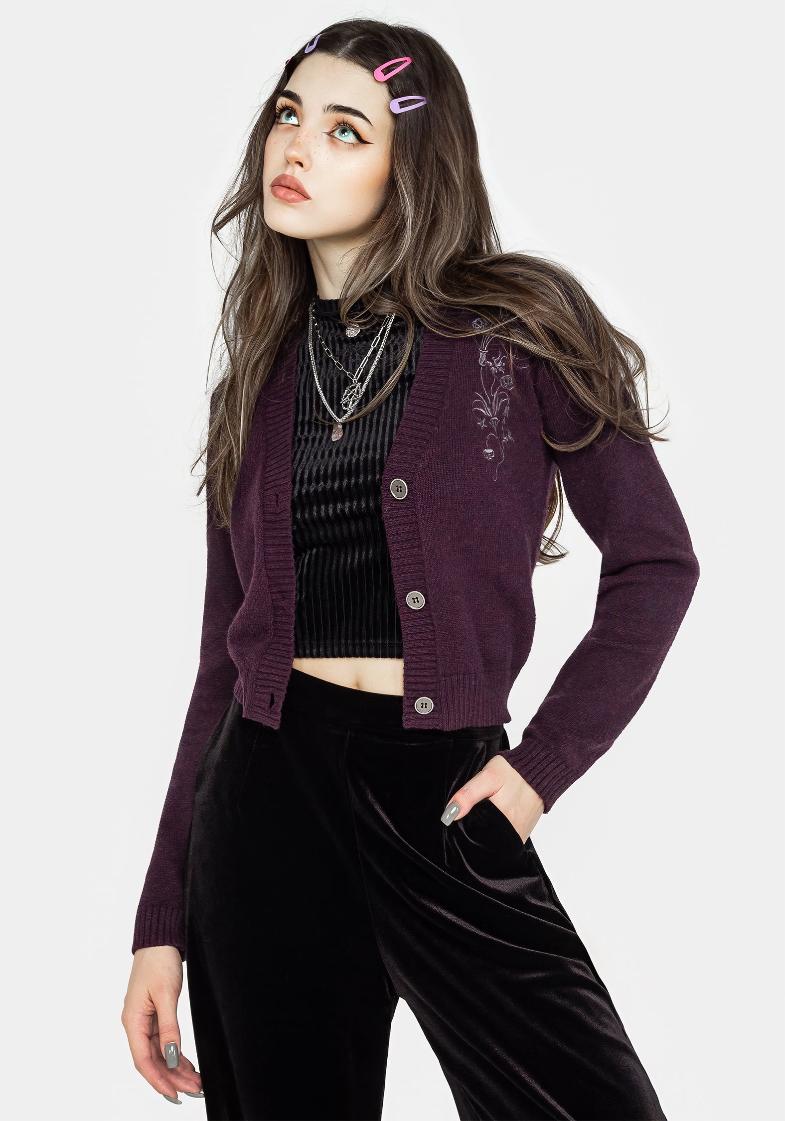 Stylish Poe Embroidered Cardigan for Women - Vintage Gothic Sweater - Perfect for Fall Fashion, Poetry Readings & Cozy Evenings