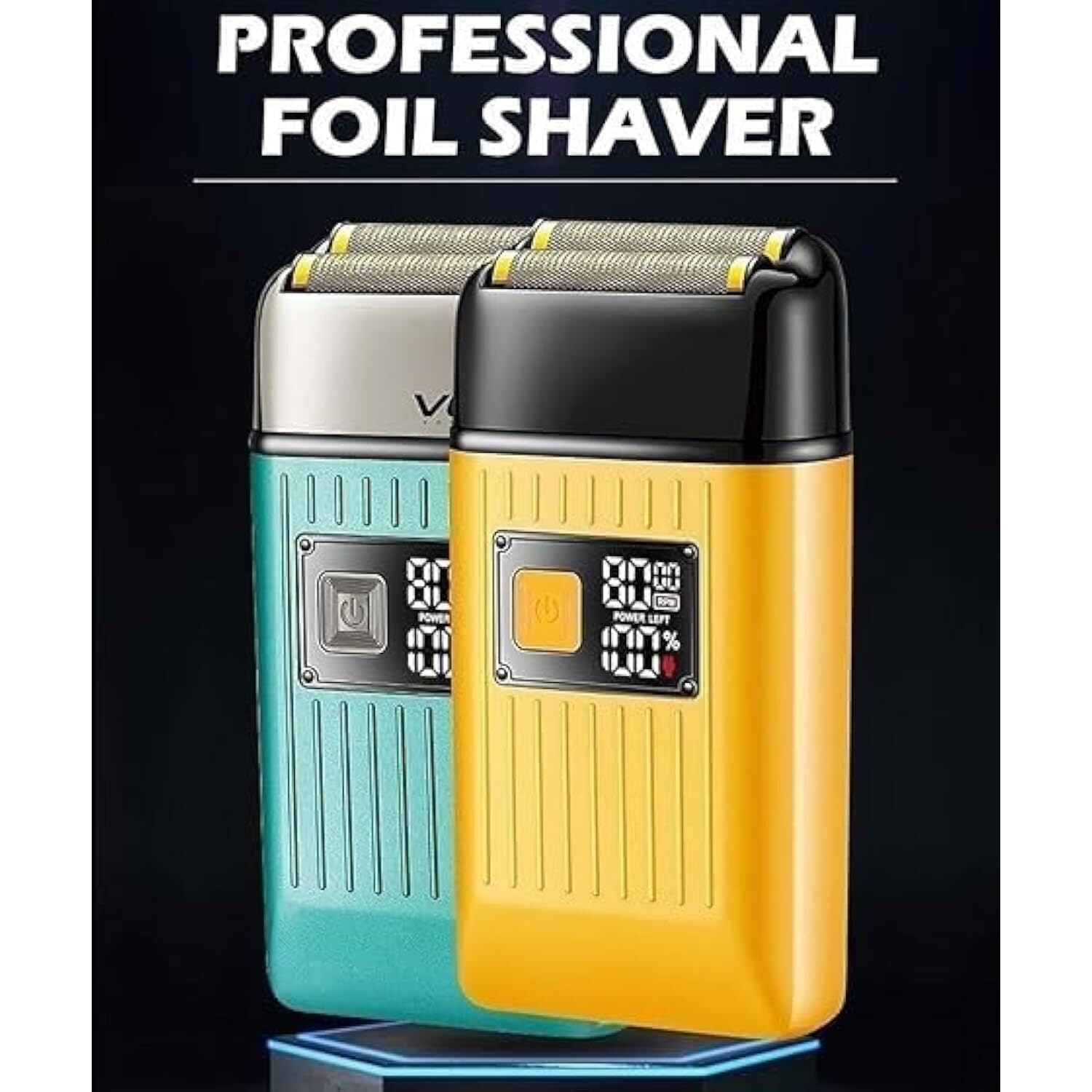 Professional Electric Shaver for Men - Waterproof Rechargeable Beard Trimmer with Dual Foil Blades, Pop-up Detailer, 2-Speed Settings & LED Display | USB Charging | Perfect for Travel, Daily Grooming & Wet/Dry Shaving