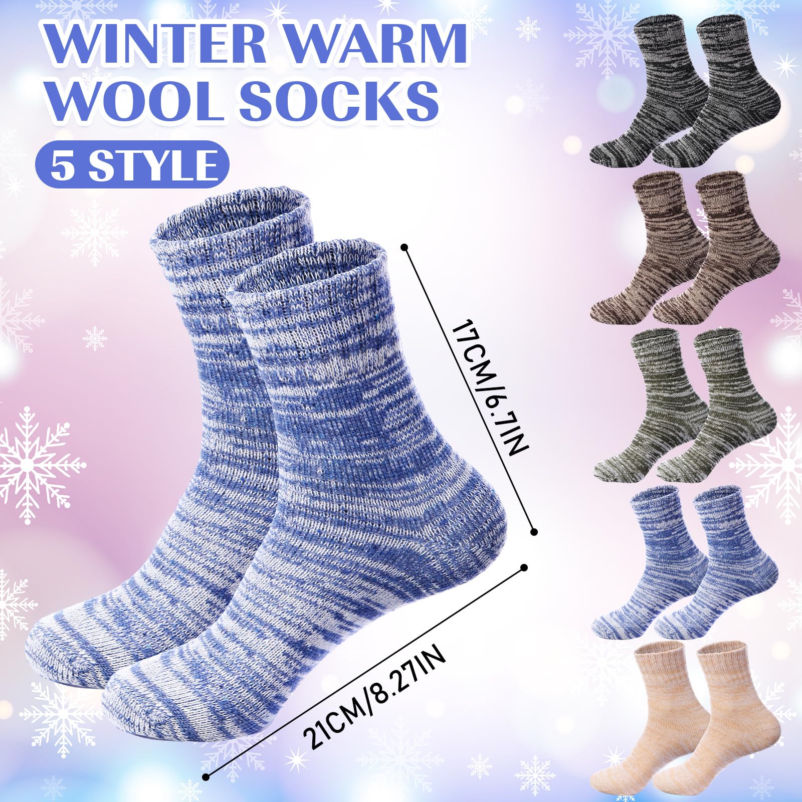 80 Pairs Wool Winter Socks Bulk - Warm Thermal Knitted Socks for Women & Men - Vintage Style Thick Socks - Perfect for Cold Weather, Gifts & Donations to Homeless Shelters