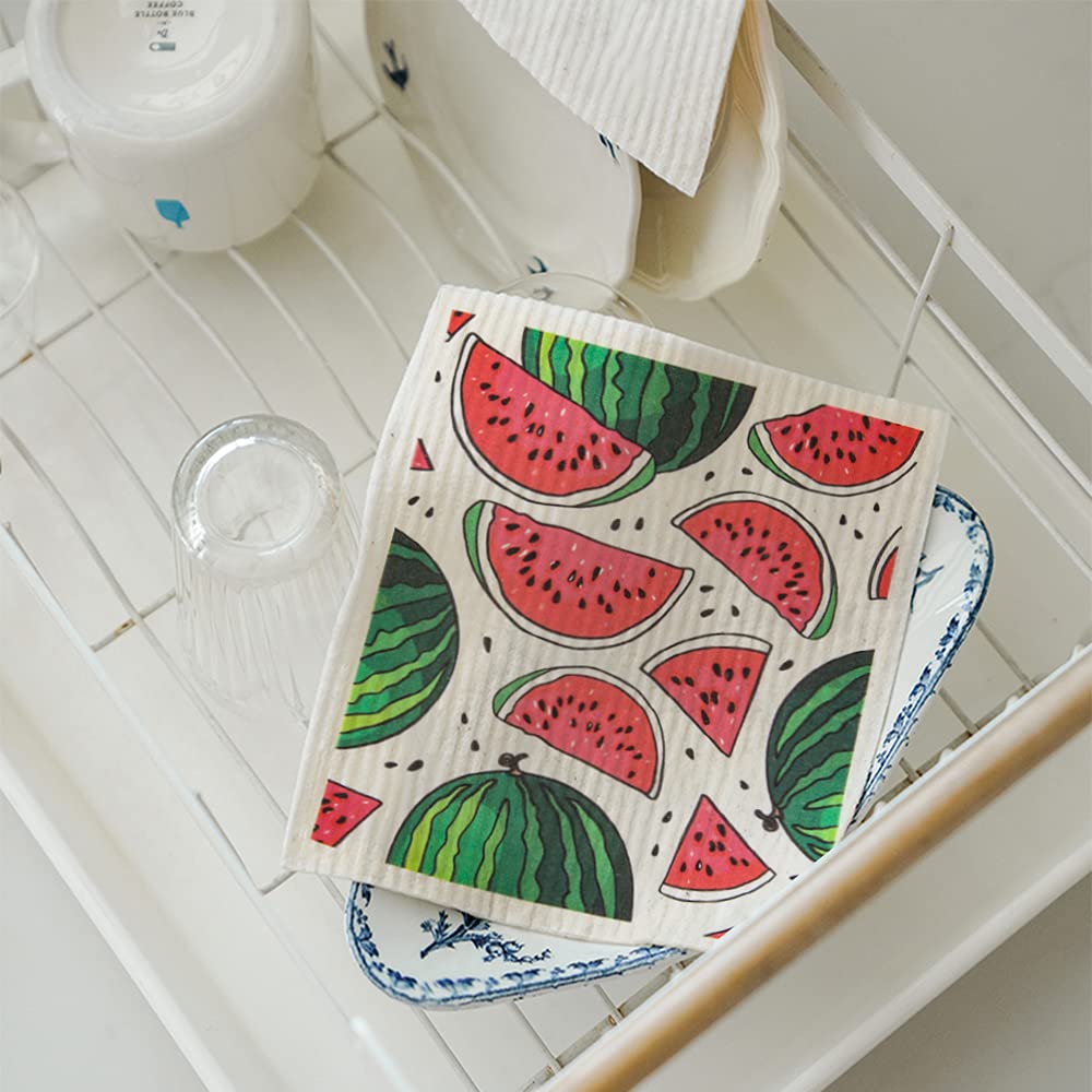 Reusable Swedish Dishcloths - 6 Pack Kitchen Cleaning Cloths for Dishes & Countertops