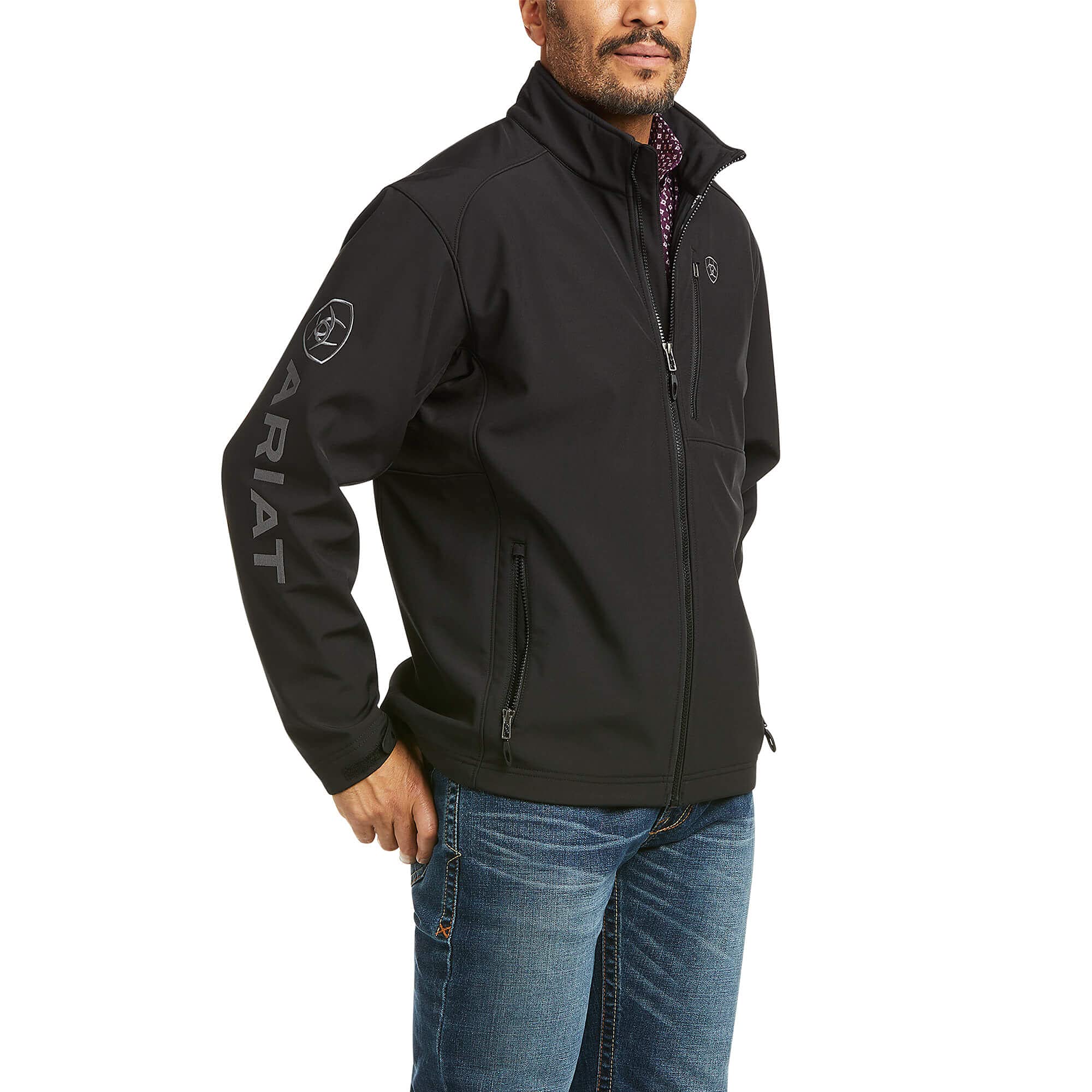 ARIAT Men's Logo 2.0 Patriot Softshell Jacket - Water Resistant Windbreaker for Outdoor Activities, Hiking & Casual Wear