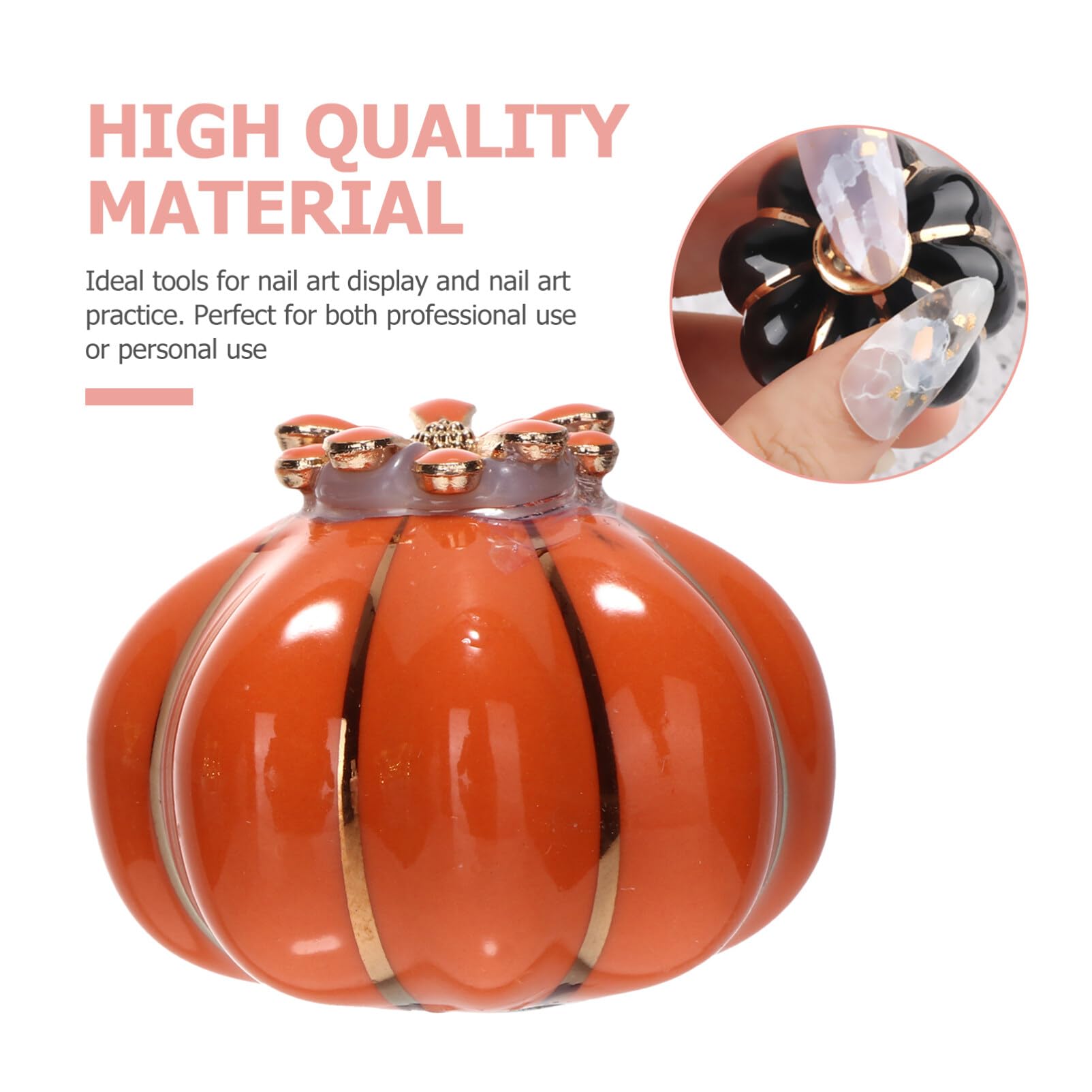 EXCLUZO 1 Set Fake Nail Holder - Nail Tip Practice Base Racks for Training & Display, Cute Pumpkin-Shaped Nail Stands - Perfect for Nail Salon Supplies & DIY Manicure Practice at Home or Professional Use