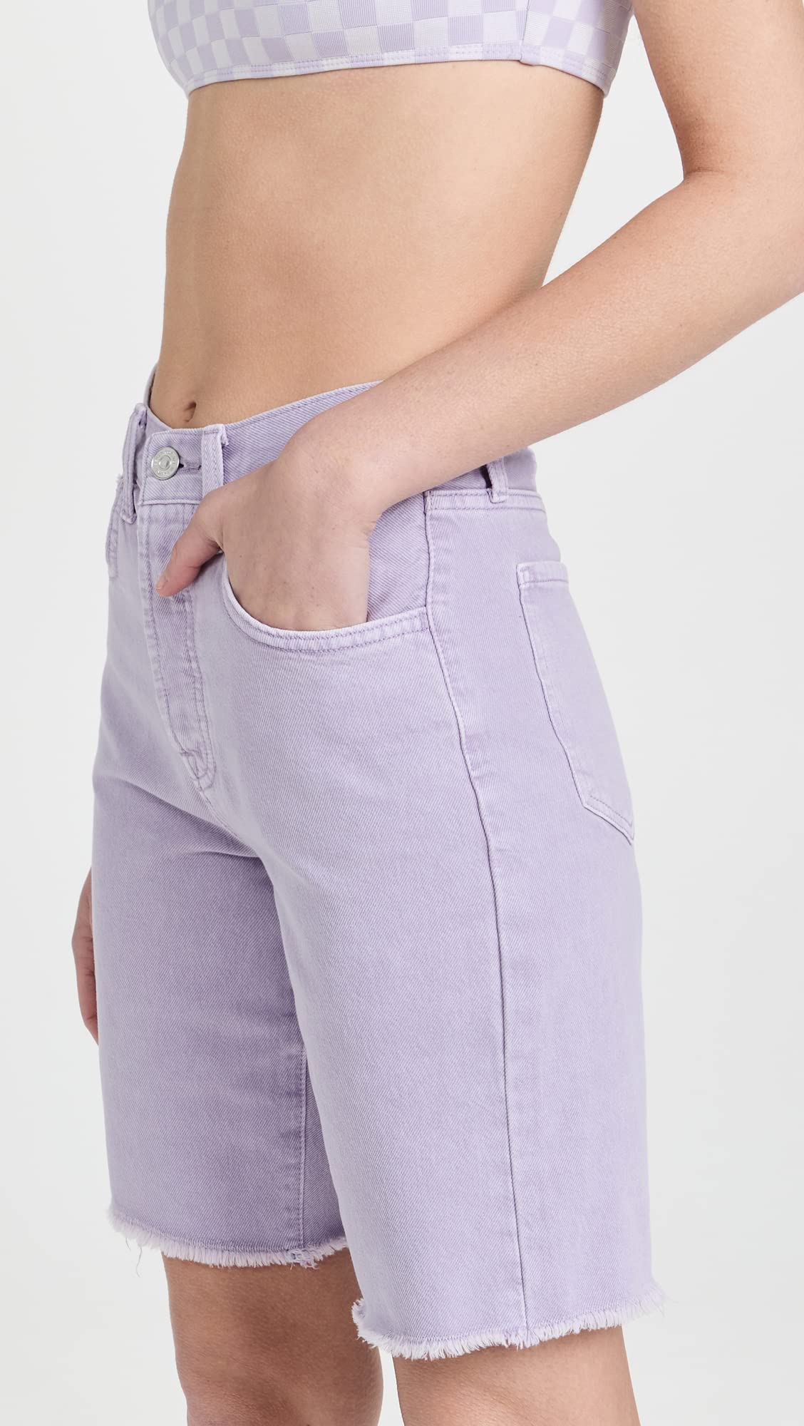 7 For All Mankind Women's Easy James Bermuda Shorts - Comfortable Denim Shorts for Summer | Casual Wear, Beach Outfits & Weekend Style