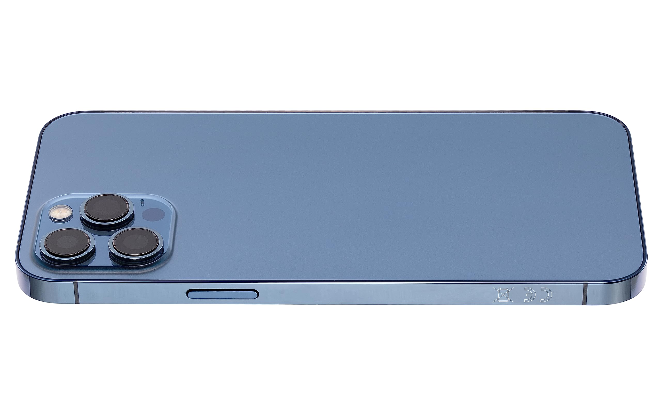 Premium Replacement Back Housing with Pre-Installed Small Components for iPhone 12 Pro Max - Aftermarket Plus International Version in Pacific Blue | DIY Phone Repair & Protection Solution for Home, Office, and Travel Use