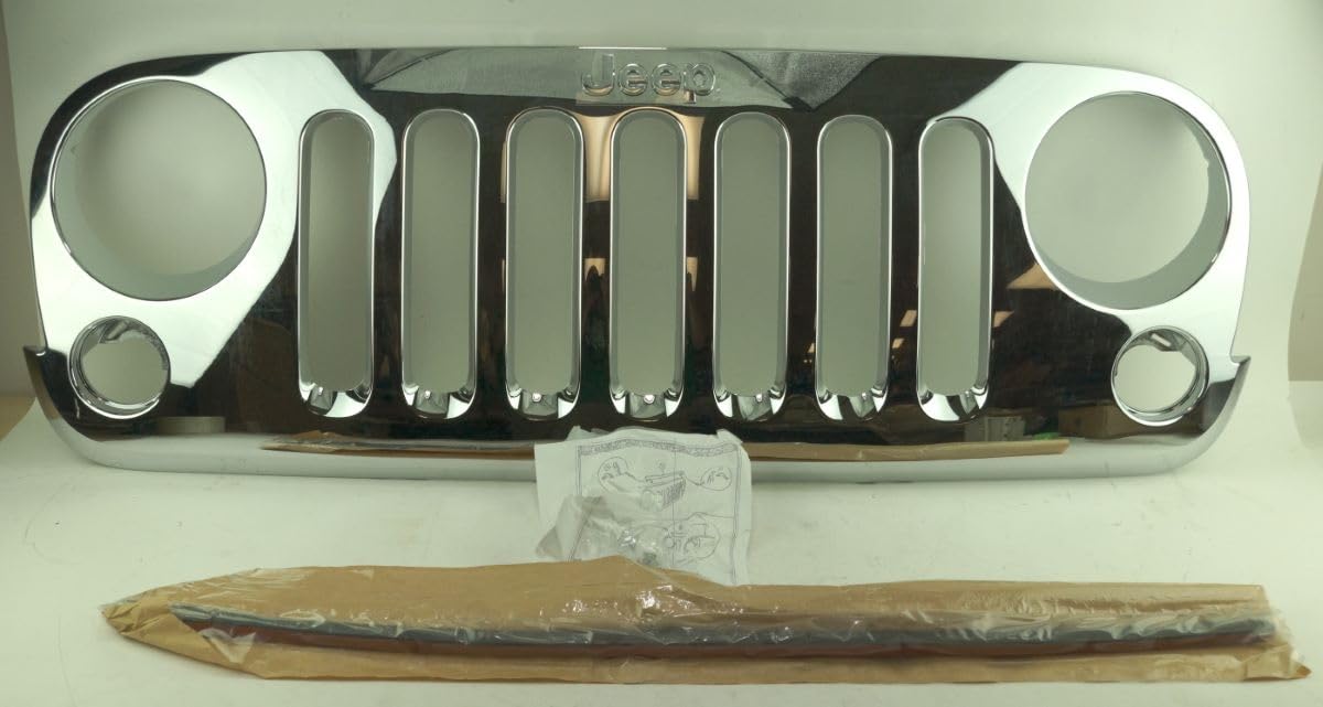 Mopar 82210558AD Chrome Grille Kit for Dodge Ram 1500 2500 3500 - Upgrade Your Truck's Front End Style (2019-2023 Models) | Perfect for Off-Road & Custom Builds