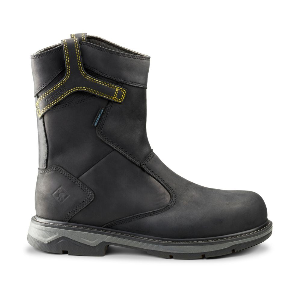 Terra Patton Waterproof Unisex 8-Inch Alloy Toe CSA Certified Pull-On Work Boots TR0A4TCBBLK - Ideal for Construction, Landscaping & Heavy-Duty Industrial Work
