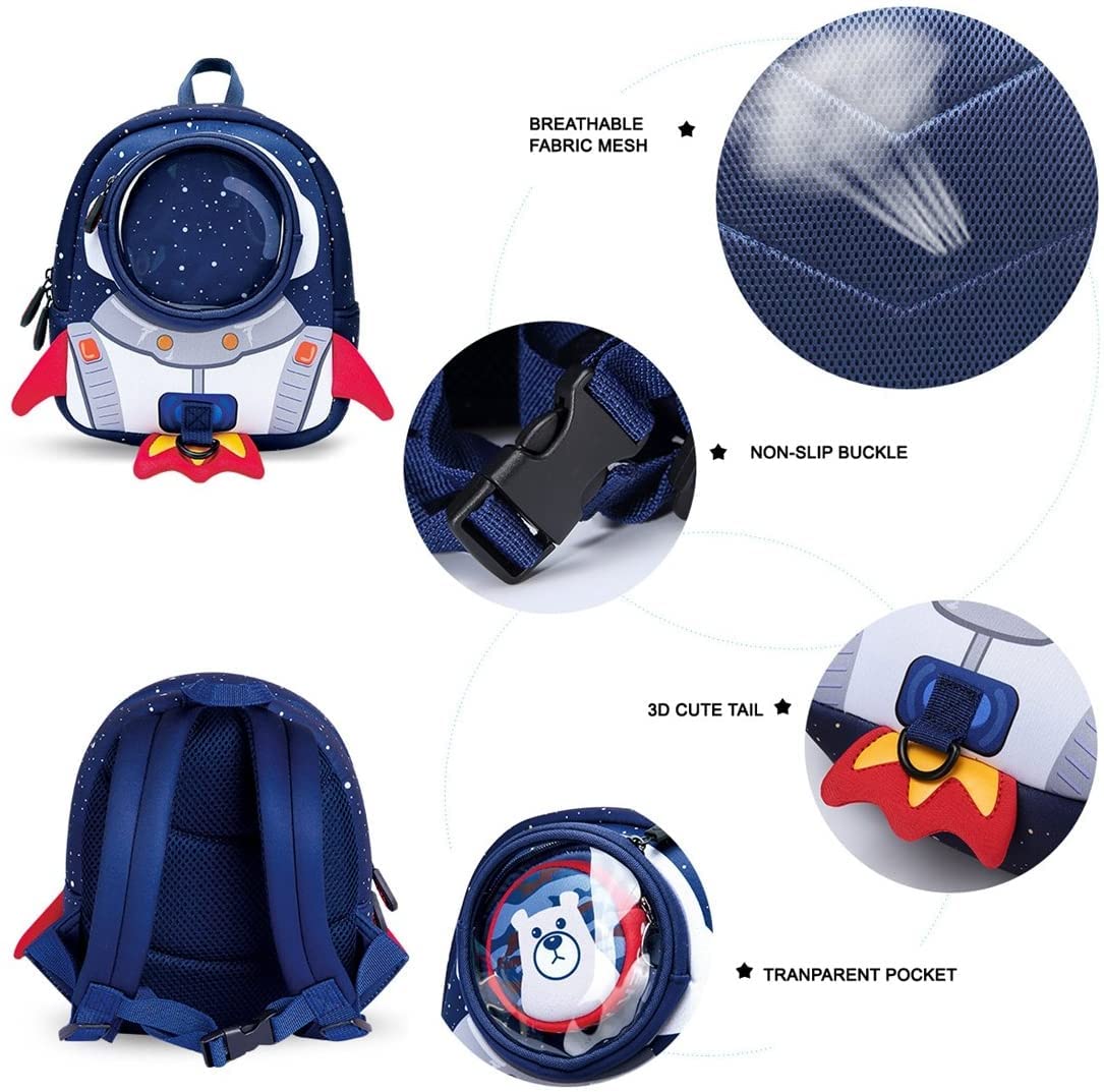 Yisibo Rocket Toddler Backpack with Leash - Anti-Lost Kids Backpack for Boys & Girls Ages 3-6 | Cute Preschool Backpack for Daycare, Travel & Outdoor Adventures