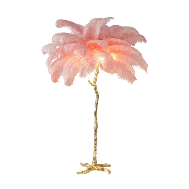 Elegant Ostrich Feather Floor Lamp - Modern Home Decor Lighting for Living Room, Bedroom & Office - Soft Ambient Light for Relaxation & Style