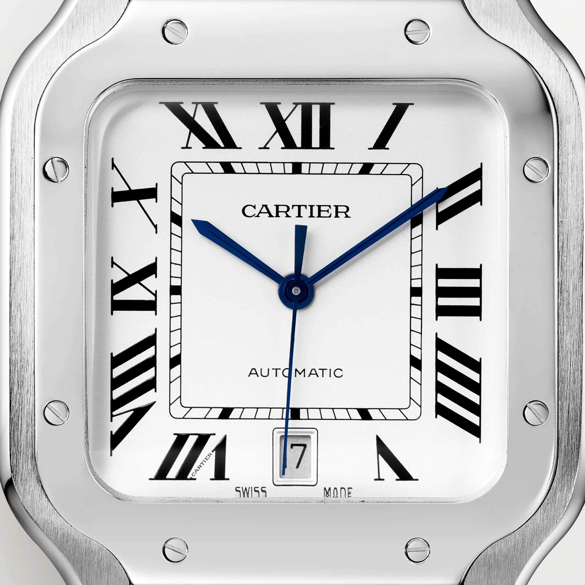 Cartier Santos Stainless Steel Men's Watch - Luxury Swiss Automatic Timepiece for Business & Formal Occasions | Waterproof & Scratch-Resistant