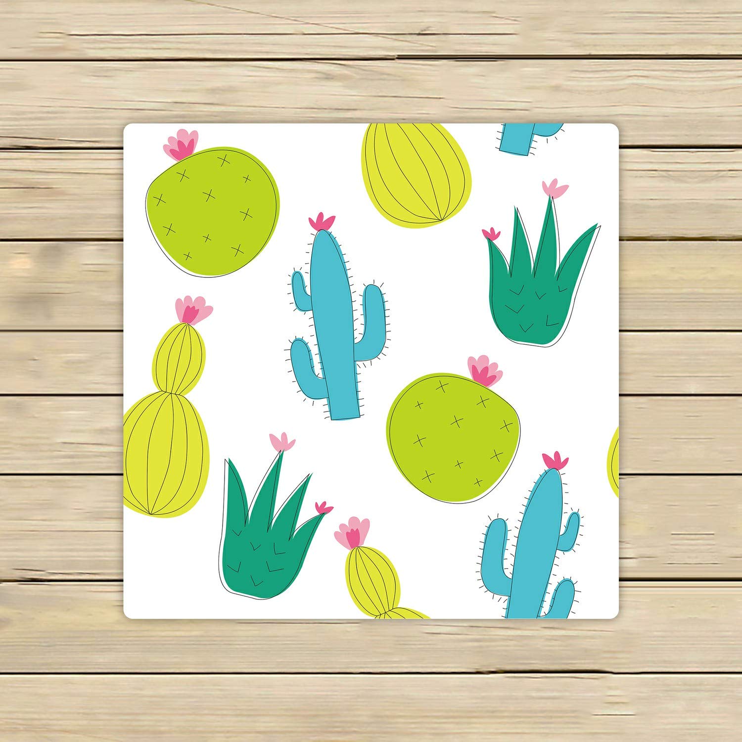 ABPHQTO Green Turquoise Mint Cactus Beach Towels - 13x13 Inch Soft Absorbent Bath, Pool, Spa & Travel Towels for Vacation, Gym, Yoga & Outdoor Activities