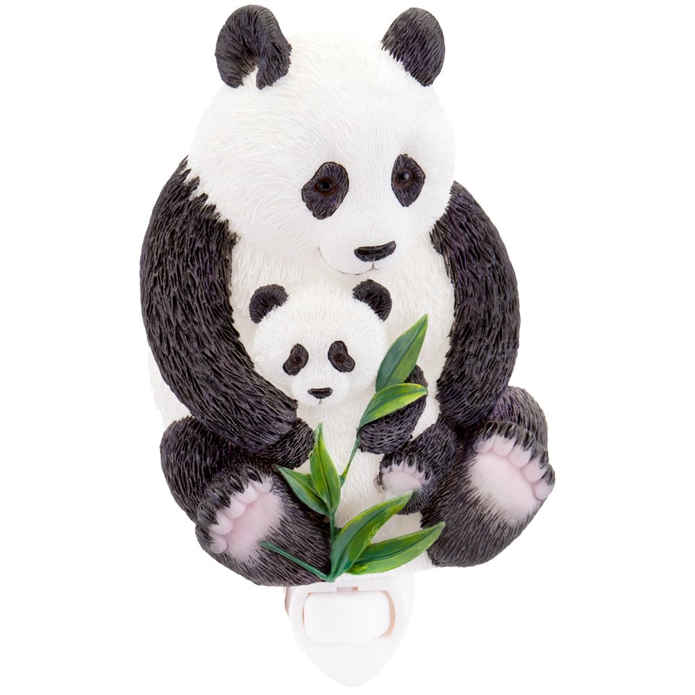**Ibis Orchid Design Panda Bear Mother and Cub Night Light - Cute Nursery Decor, Kids Room Lighting, Baby Shower Gift Idea**