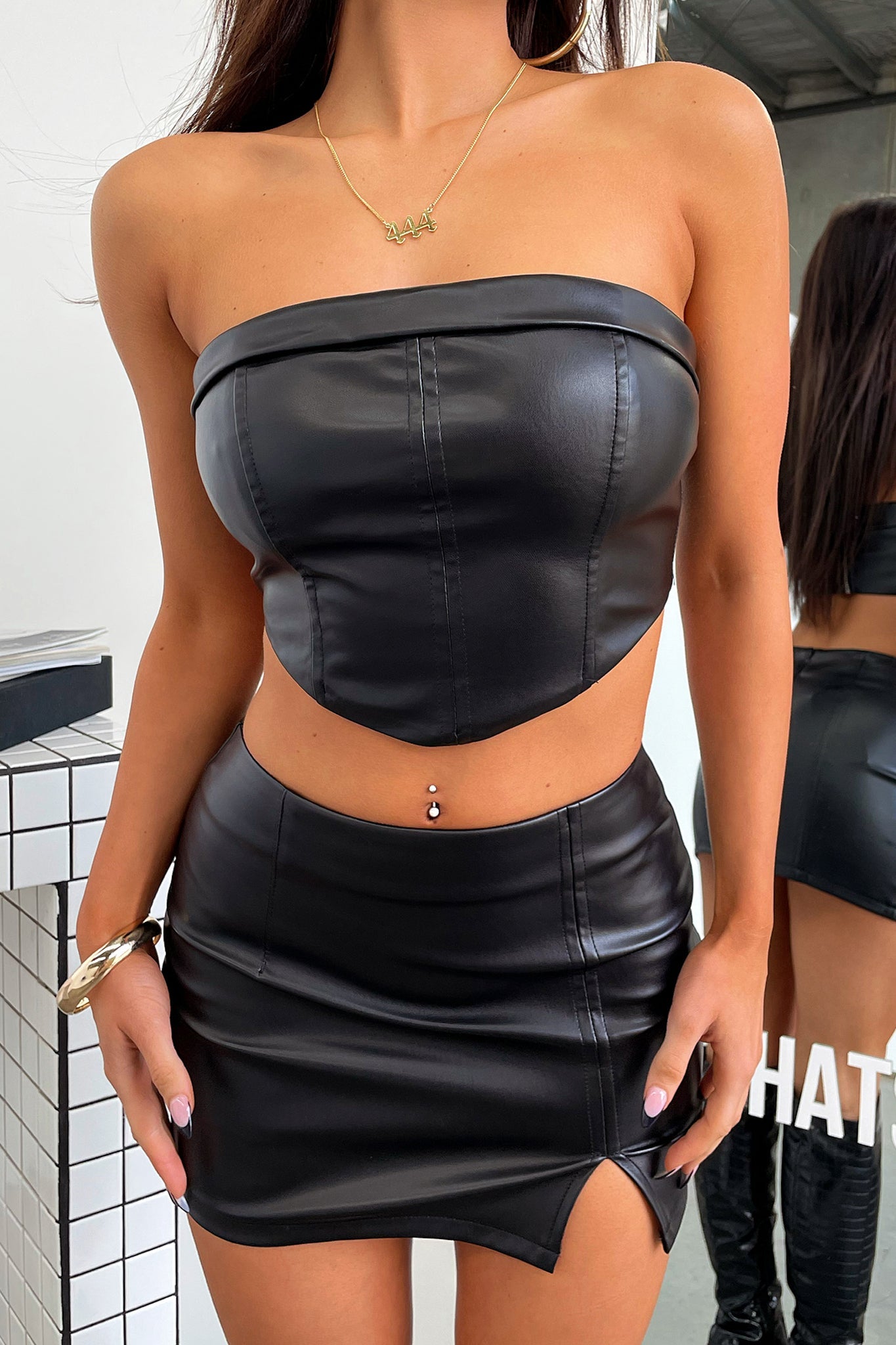 Marin Crop Black PU Leather Jacket - Stylish & Durable Women's Outerwear for Casual & Night Out