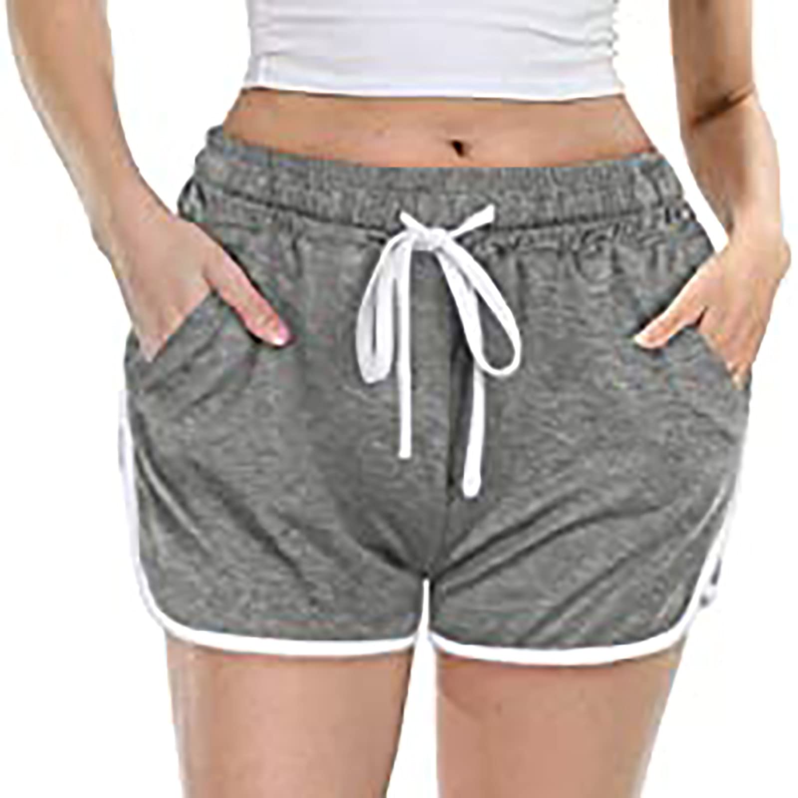 SHENGXINY Women's High Waist Biker Shorts - Yoga & Workout Pants with Elastic Bandage Waist - Comfortable Casual Cycling Shorts for Gym, Running, Lounge & Everyday Wear