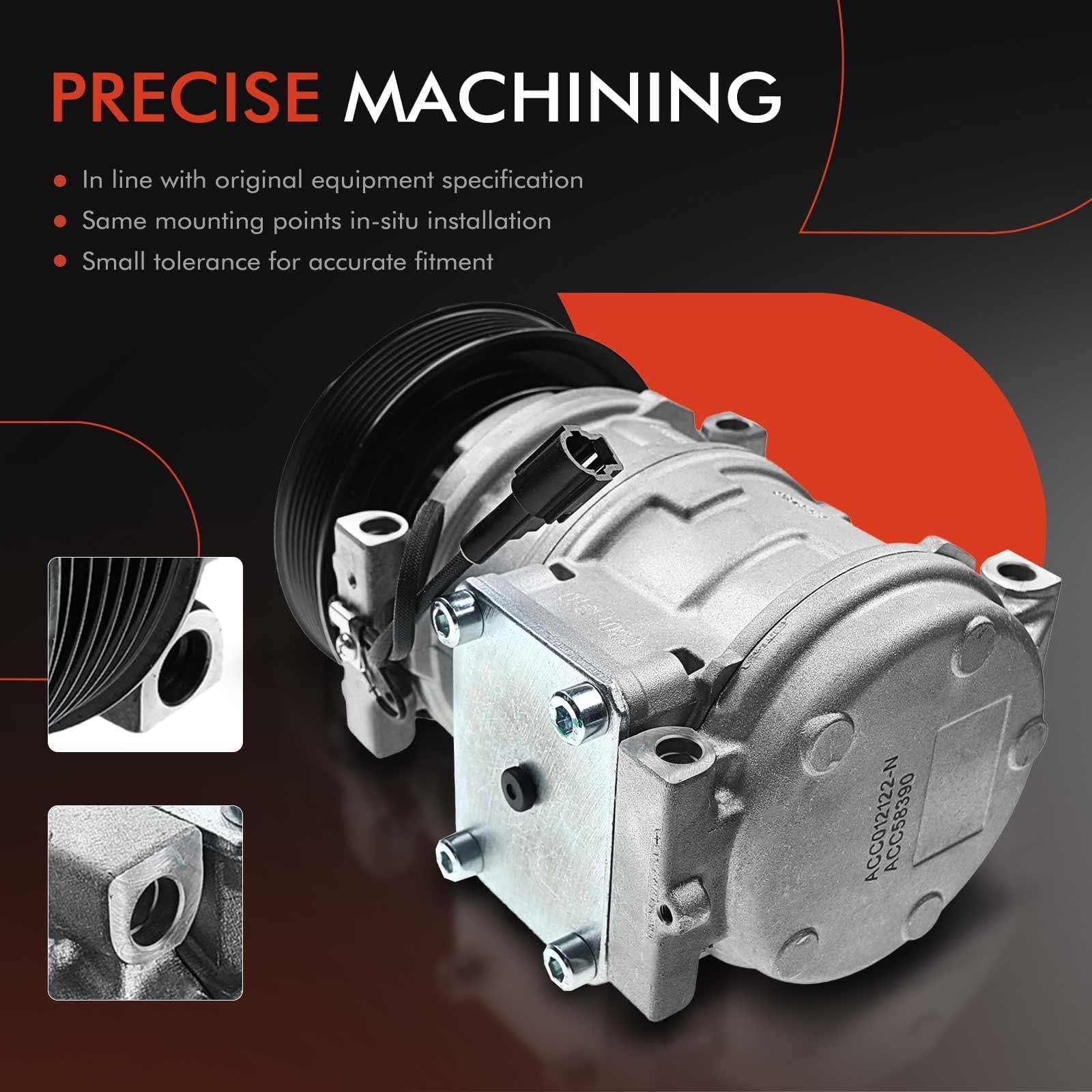 Premium AC Compressor with Clutch for 1993-1998 Jeep Grand Cherokee 5.2L 5.9L - High Performance Replacement Part for Smooth Cooling in Summer Drives