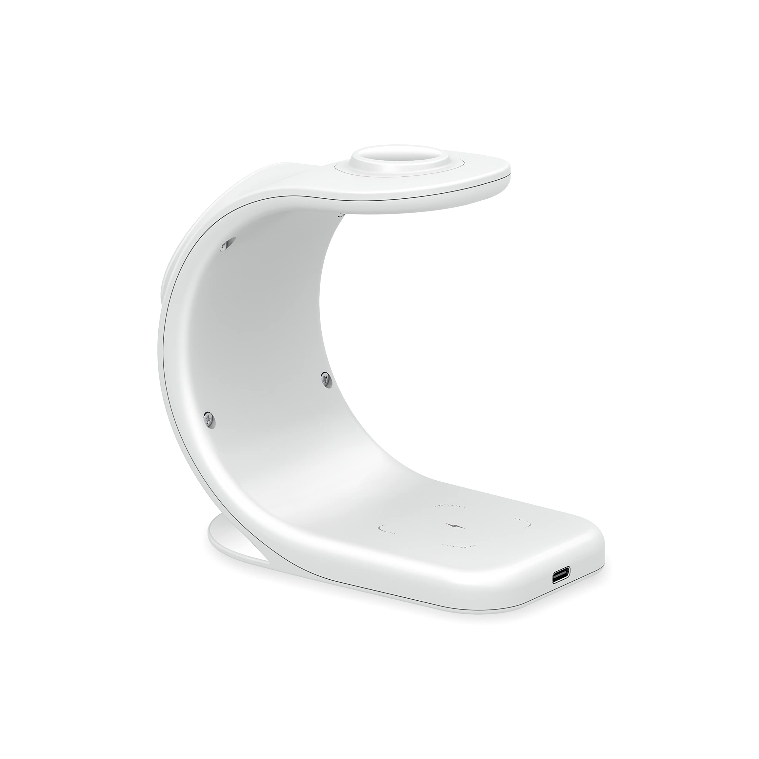 3-in-1 Magnetic Wireless Charging Station for iPhone 14/13/12, Apple Watch Series 9/8/7 & AirPods Pro - 18W Fast Qi Magsafe Charger Stand with Nightstand Mode - Perfect for Bedroom, Office and Travel Accessories (White)