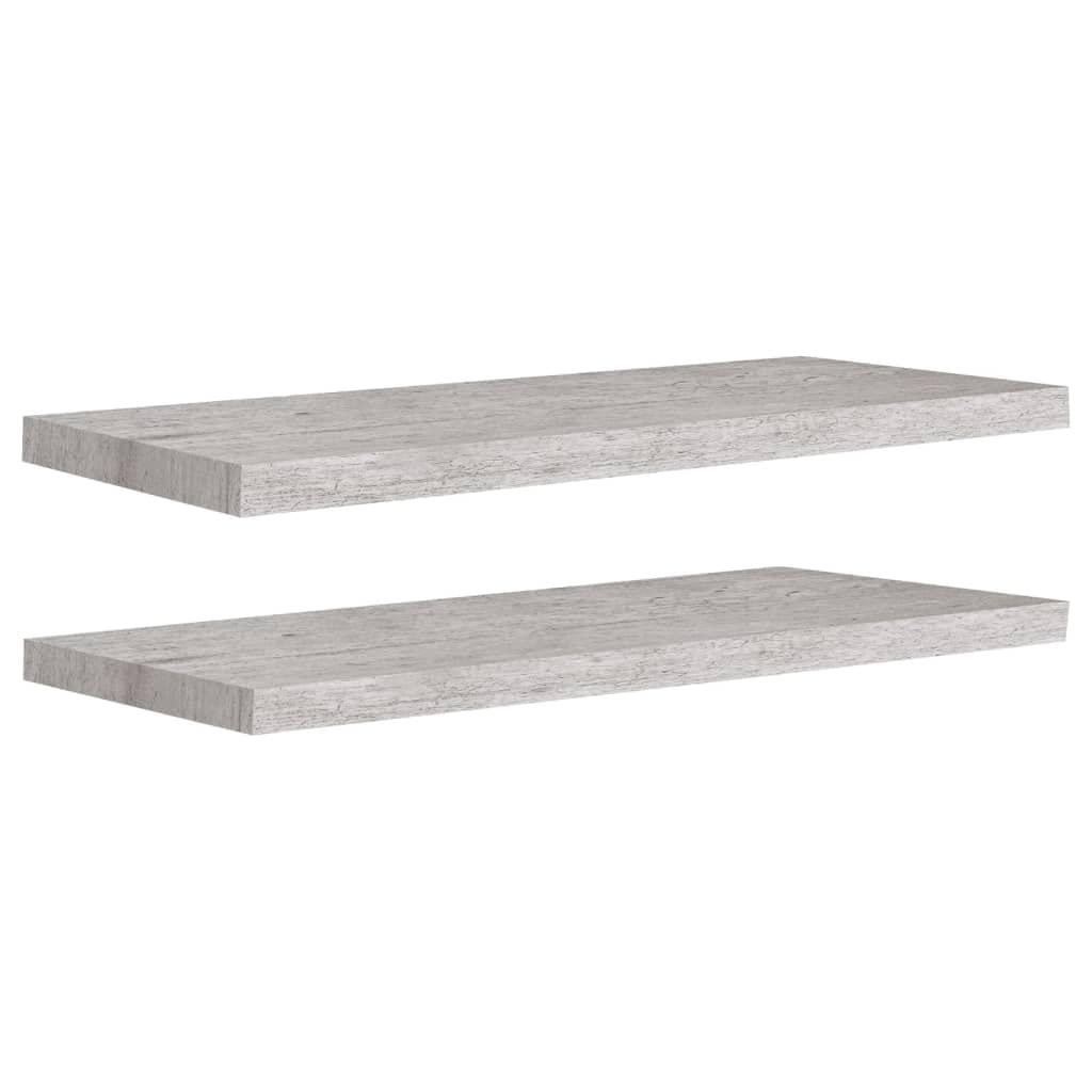 Floating Shelf Wall Mount - 2 Pack Concrete Gray MDF Shelves (31.5