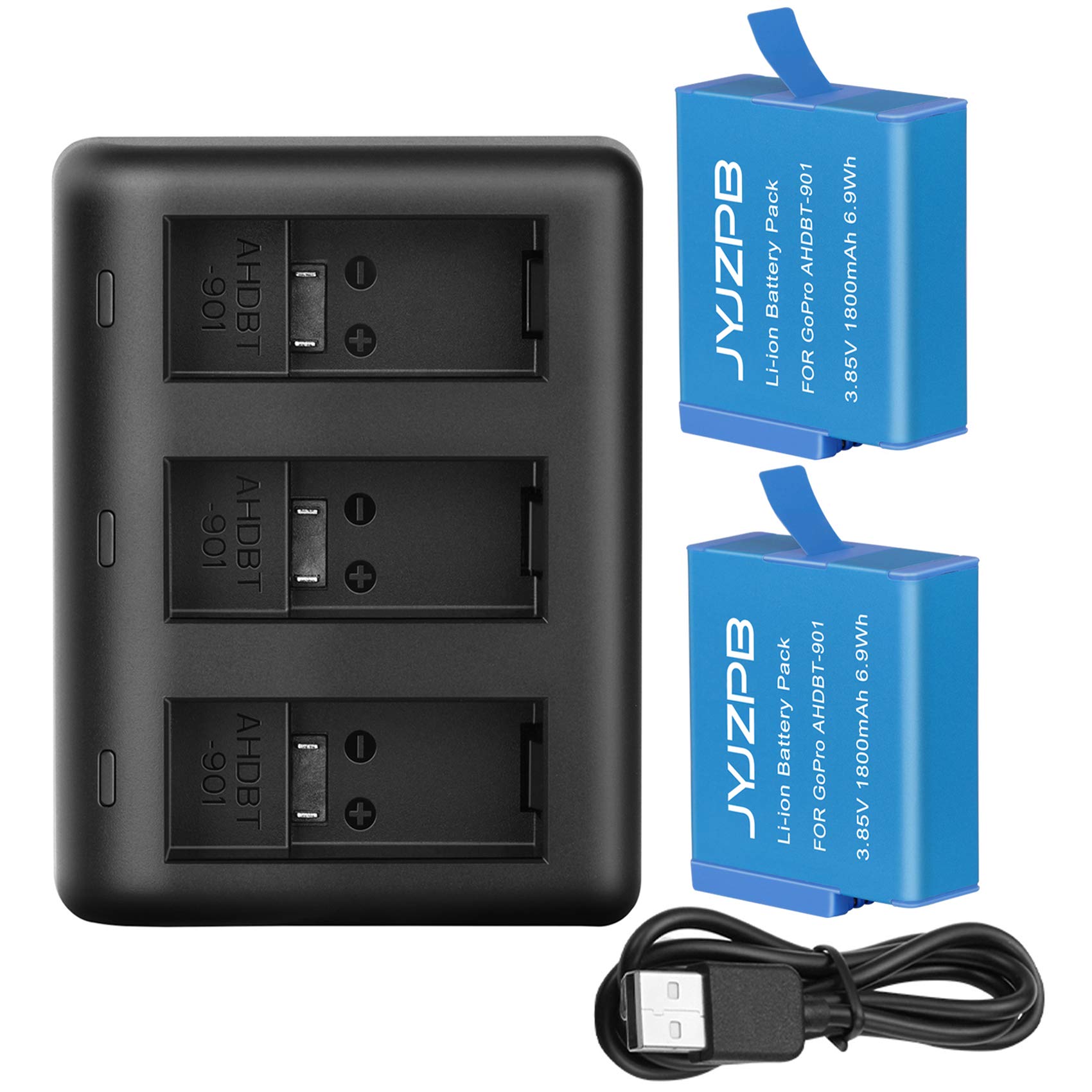 2-Pack Replacement Batteries & Triple Charger for GoPro Hero 9 - Extended Power Solution for Action Camera - Perfect for Travel, Vlogging, and Outdoor Adventures
