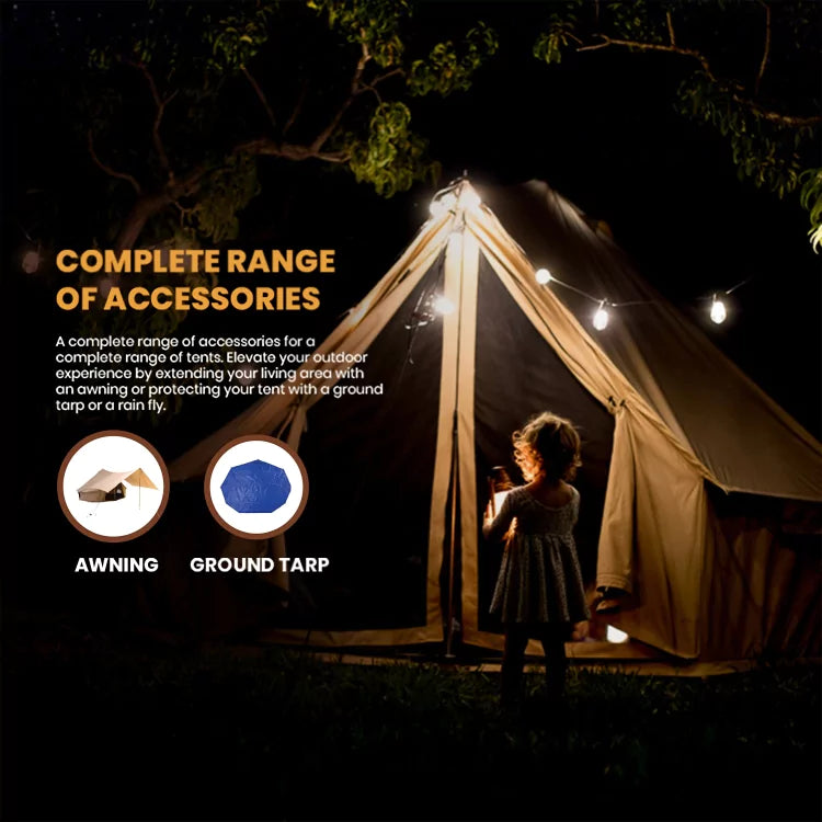 10' Regatta Bell Tent - Waterproof Canvas Camping Tent for Outdoor Adventures, Family Gatherings & Glamping