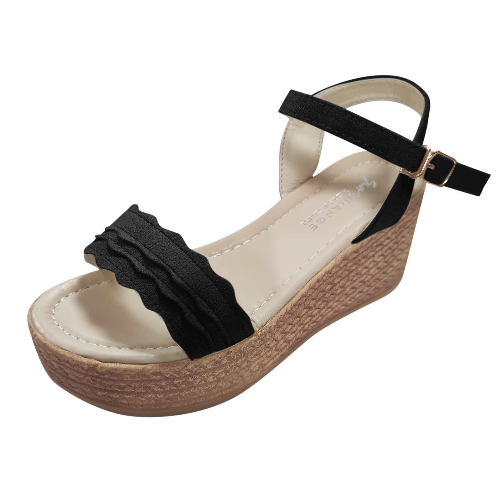 Women's Rhinestone Wedge Sandals - Open Toe Block Heel Prom Shoes for Summer, Beach, Parties & Special Occasions