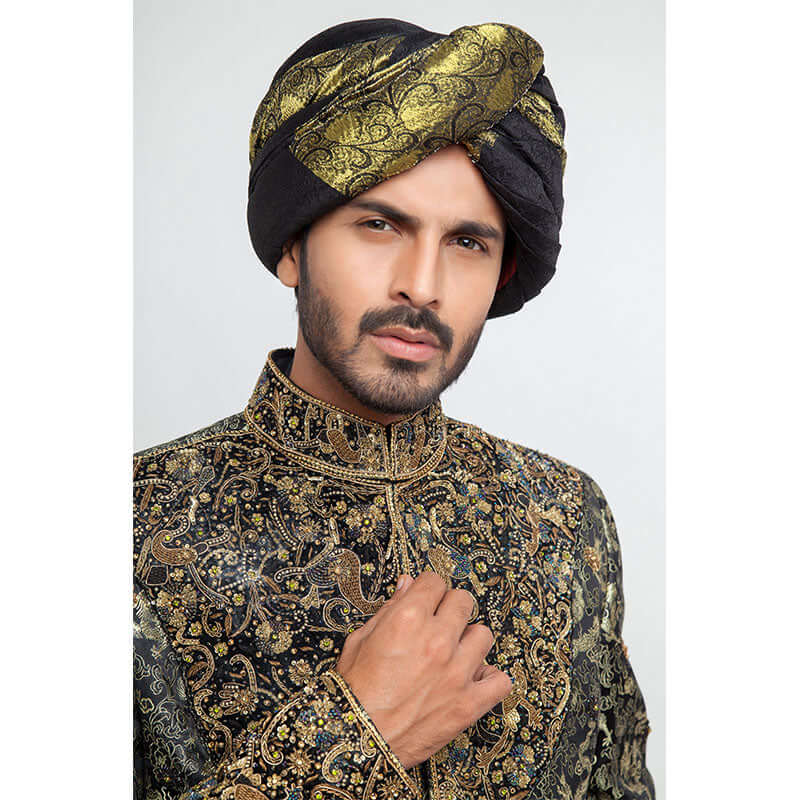 Deep Green Dragon Brocade Sherwani - Elegant Embroidered Men's Wedding Suit for Indian Groom | Perfect for Weddings, Festivals & Special Occasions