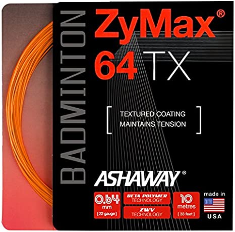 Ashaway Zymax 64 TX Badminton String Set (10m) - High Performance Badminton String for Professional Players - Perfect for Tournaments and Training Sessions