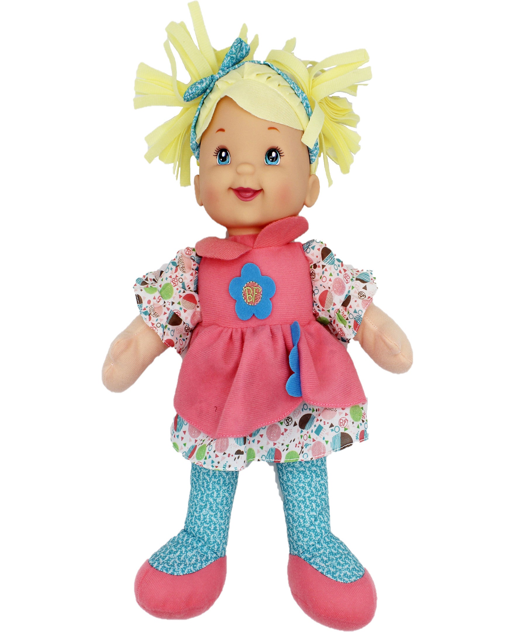 Baby's First Goldberger Doll - 15 Interactive Little Talker with Coral Dress | Soft & Cuddly Educational Toy for Toddlers & Infants | Perfect for Playtime, Learning & Comfort