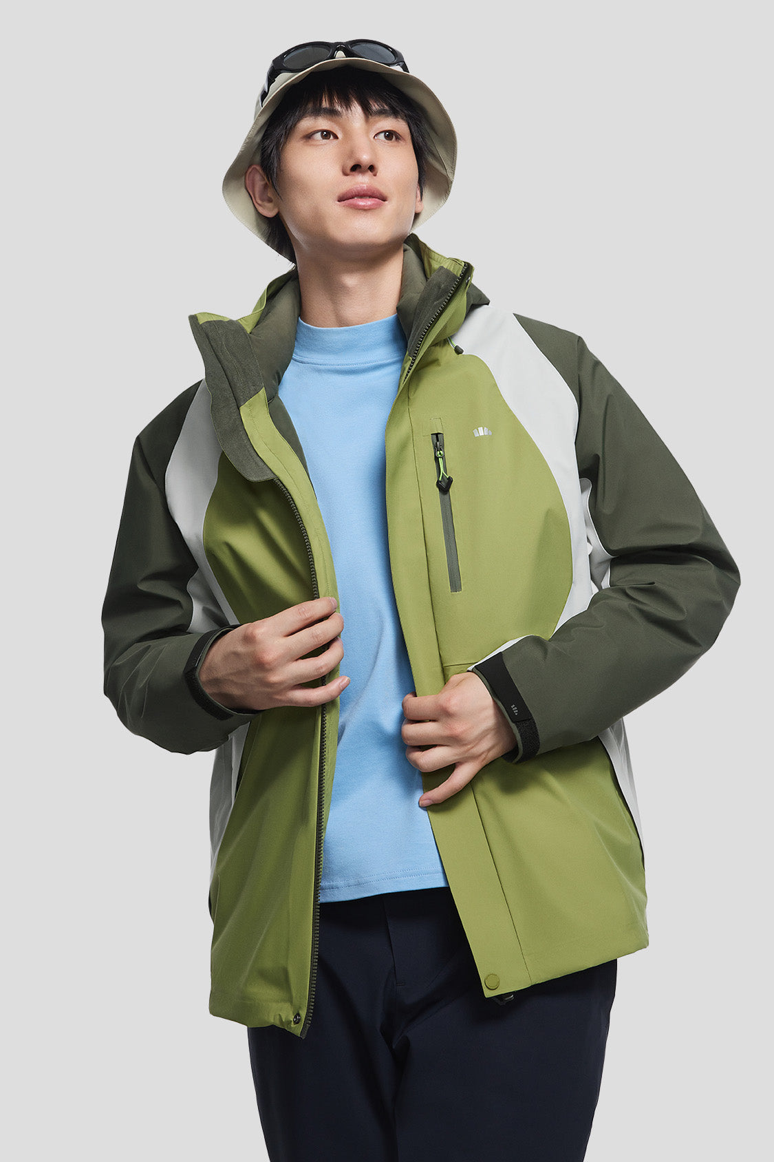 ArcticFlex Men's 3-in-1 Detachable Hood Jacket - Waterproof Windproof Winter Coat for Outdoor Hiking, Camping & Travel
