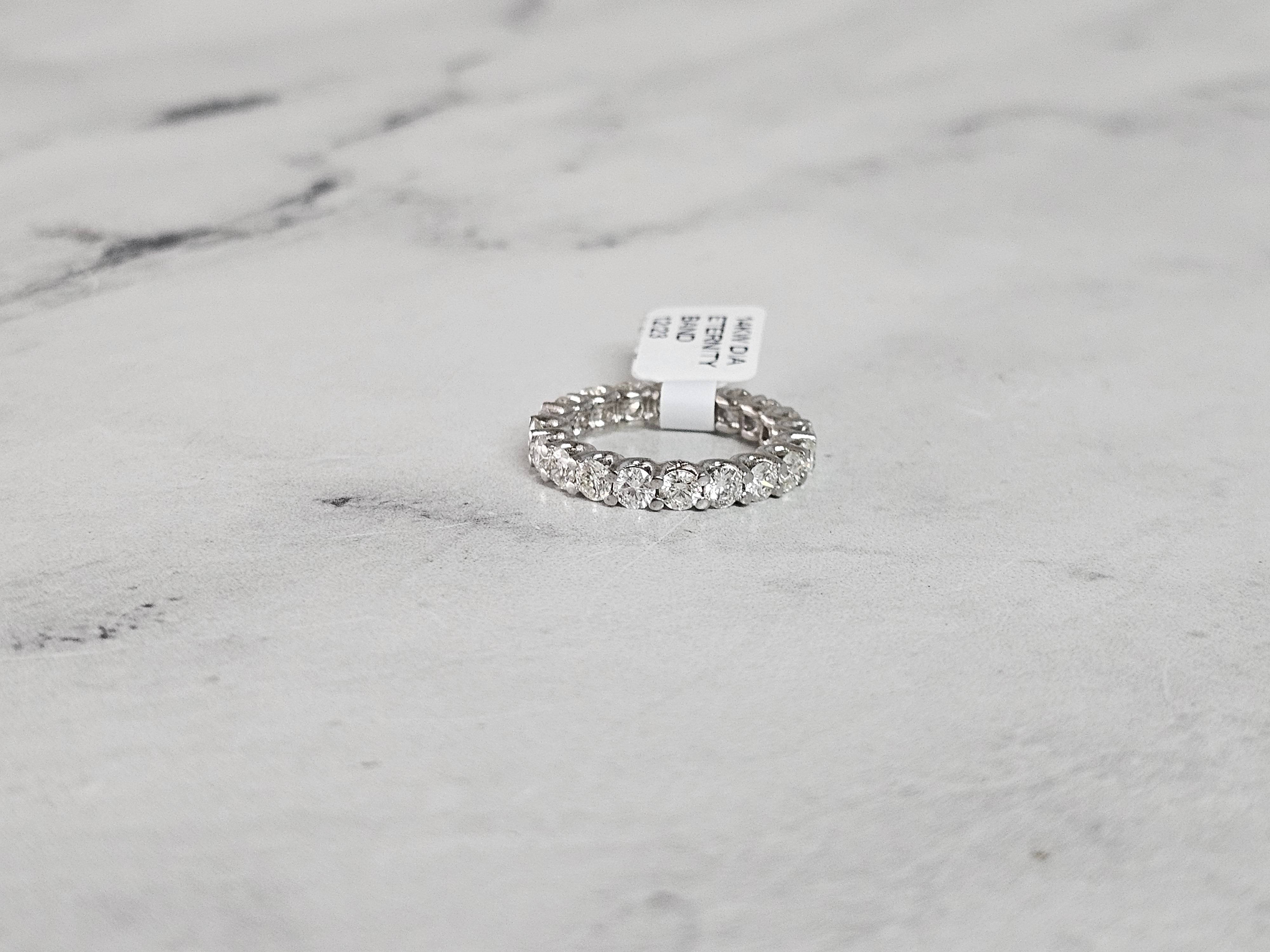 14K White Gold Diamond Eternity Band Ring for Women - Perfect for Weddings, Anniversaries & Special Occasions