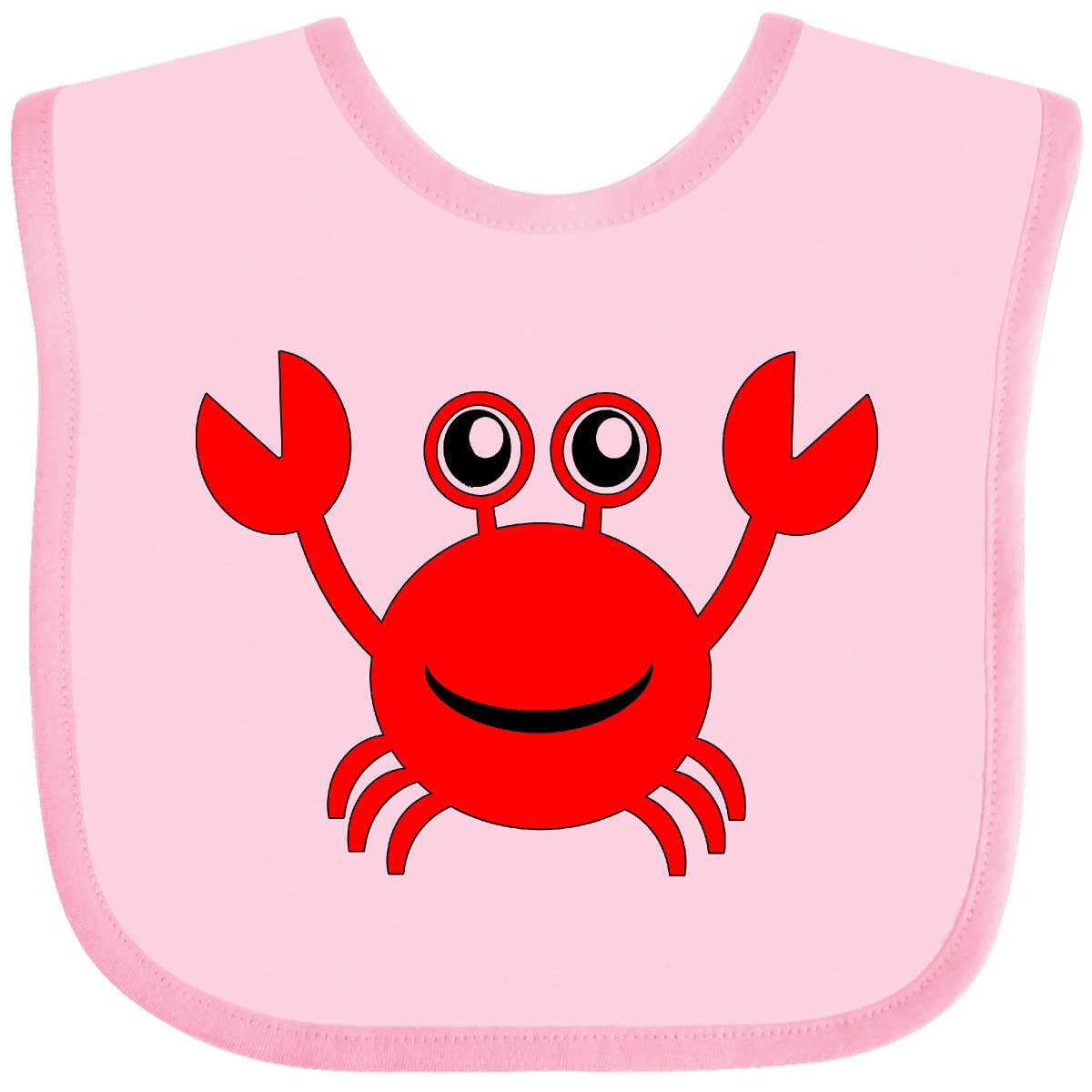 Inktastic Cute Red Crab Baby Bib - Soft & Absorbent Drool Bib for Infants & Toddlers - Perfect for Feeding, Teething & Playtime