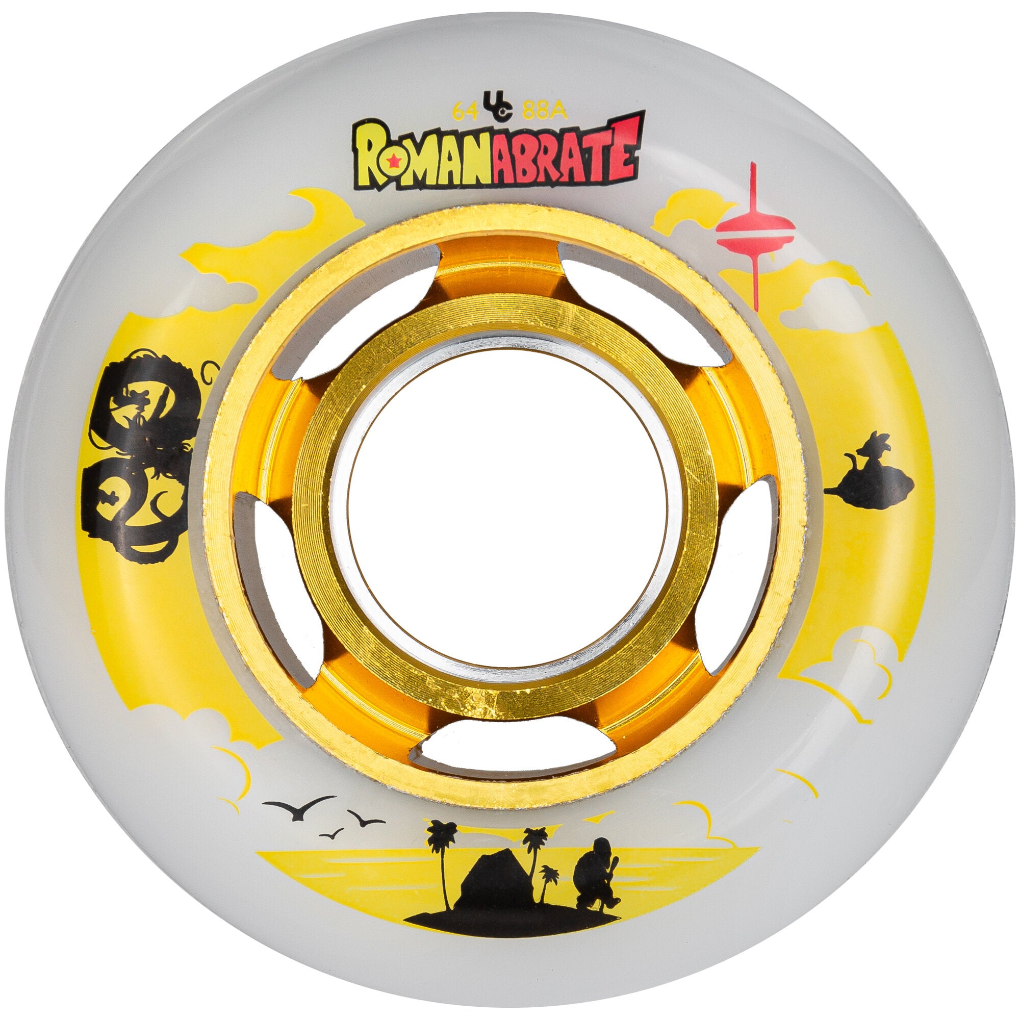 Roman Abrate TV 64/88A Skateboard Wheels (4 Pack) - Perfect for Street Skating, Park Riding & Cruising