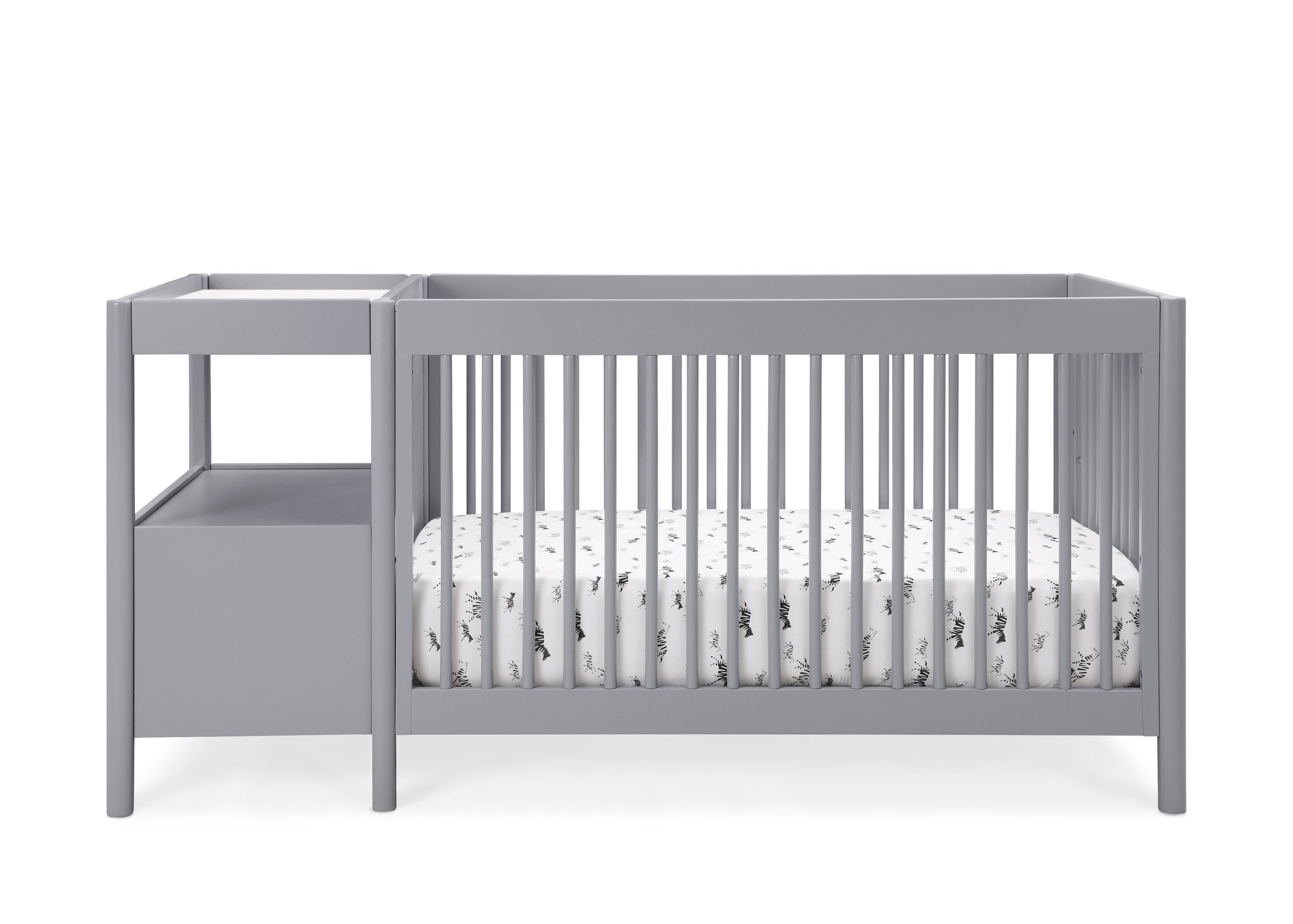 Zoe 5-in-1 Convertible Baby Crib with Changer - Toddler Bed, Daybed & Full-Size Frame - Nursery Furniture for Boys & Girls - Perfect for Small Spaces & Modern Nurseries