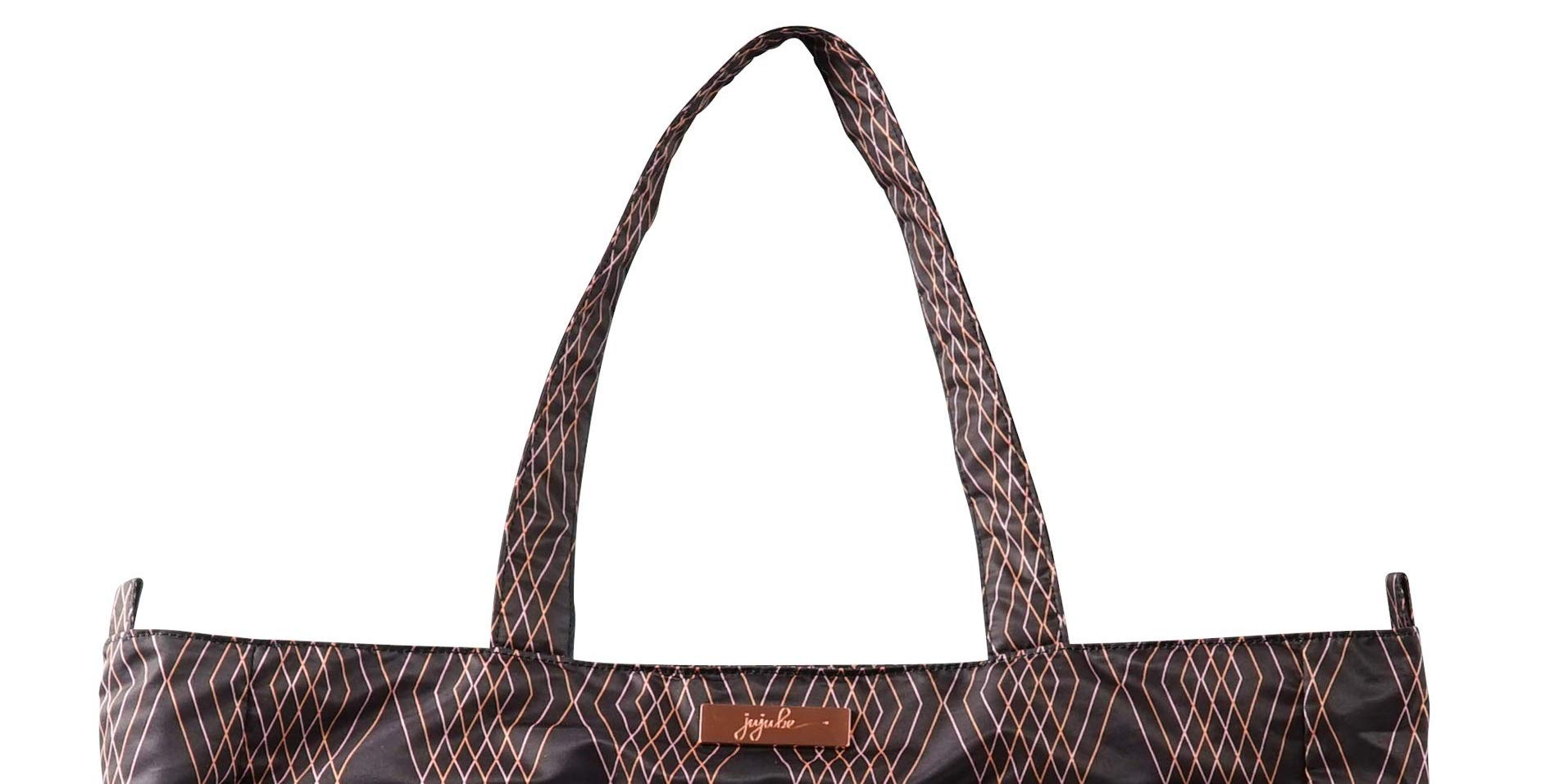 JuJuBe Super Be Large Everyday Lightweight Zippered Tote Bag - Stylish & Spacious Diaper Bag for Moms, Work Commute, Travel & Gym | Prism Rose