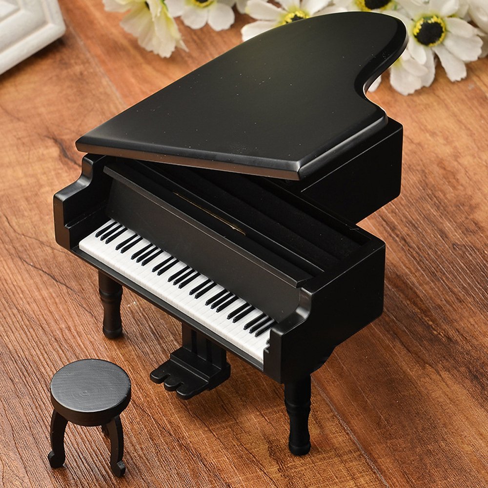 Handcrafted Wooden Piano Music Box - Plays 'Für Elise' - Perfect for Romantic Gifts, Wedding Anniversaries & Home Décor