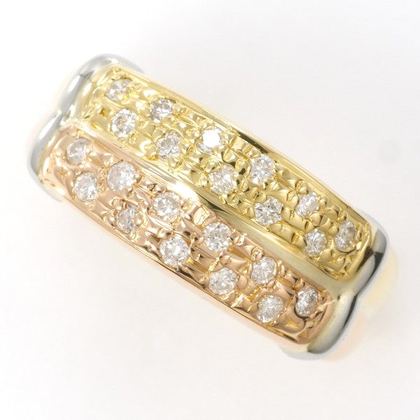 18K Yellow Gold, White Gold & Pink Gold Diamond Ring for Women - Elegant Engagement, Wedding & Anniversary Jewelry Gift