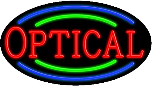 Optical Glass Neon Sign #14552 - Handcrafted in USA | Perfect for Home Bar, Man Cave & Retro Room Decor