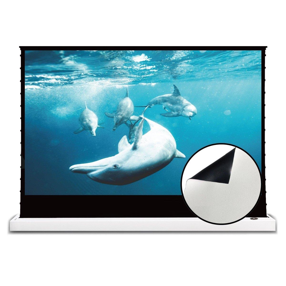 VIVIDSTORM S White Motorized Tension Floor Rising Projector Screen - Classic Version | Home Theater & Outdoor Movie Screen for 4K Projectors | Ships Fast from Dubai Warehouse (30%-50% Off)