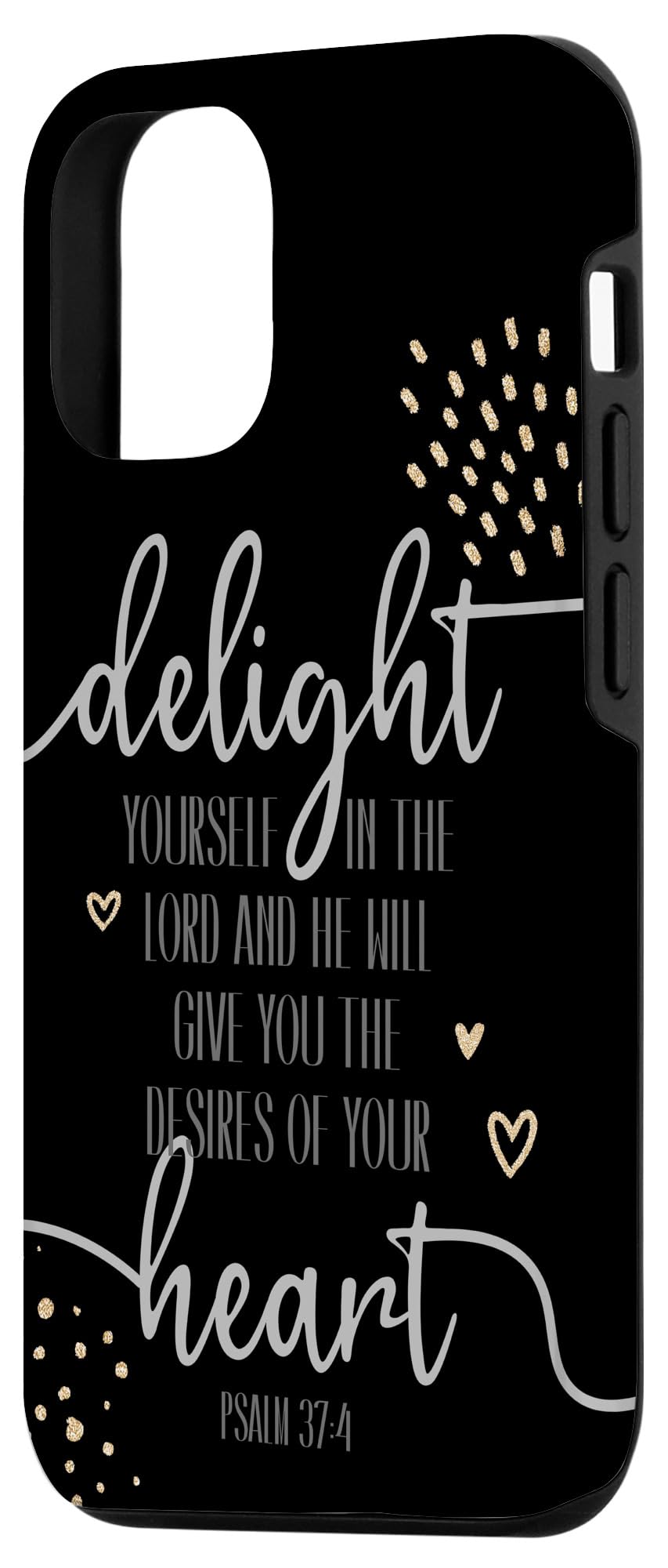 iPhone 12/12 Pro Christian Phone Case with Bible Verse Psalm 37:4 - Religious Protective Cover for Daily Use, Church, Prayer & Faith Inspiration